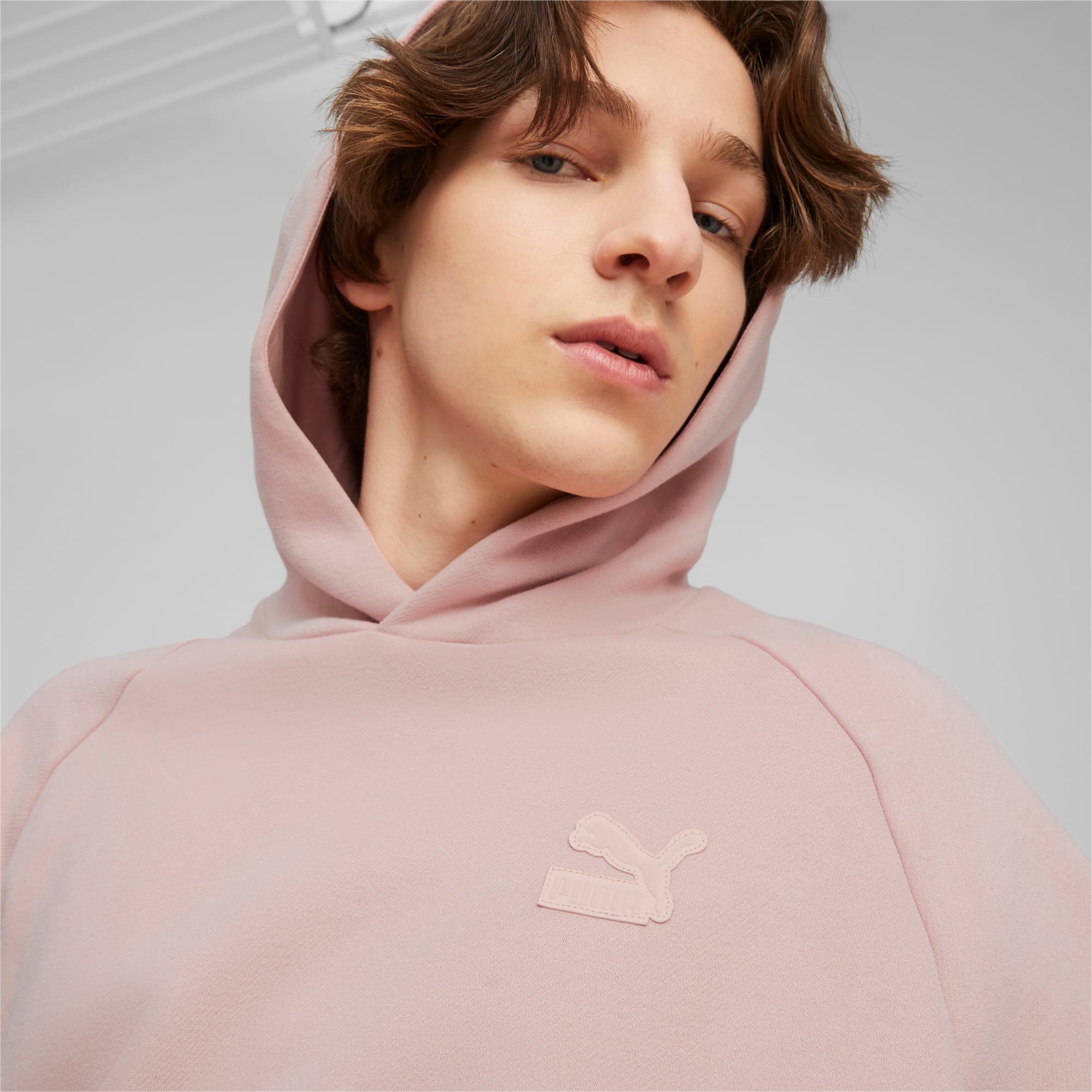 Mens pink puma hoodie deals