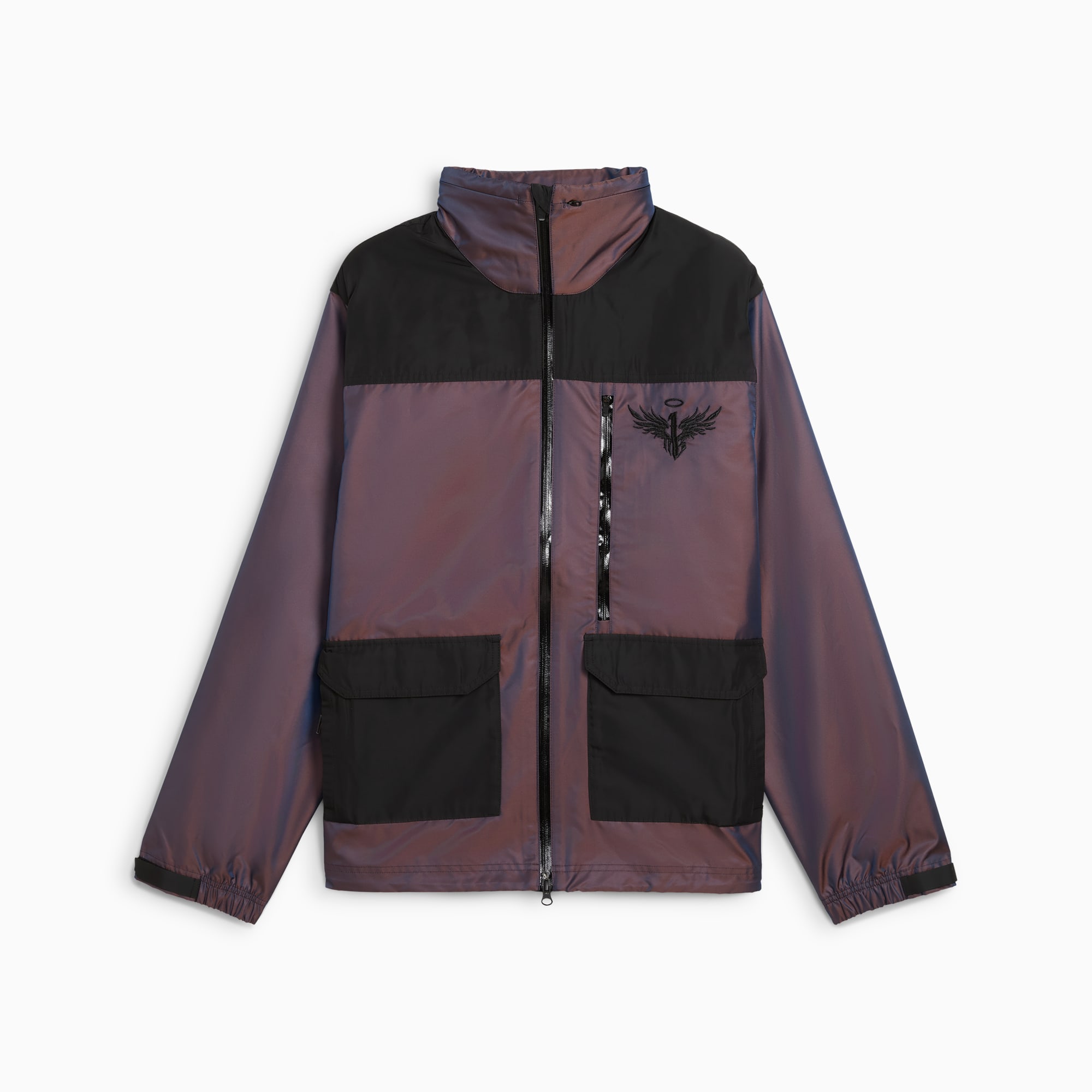 MELO IRIDESCENT Woven Men's Basketball Jacket, Ultraviolet, large-SEA