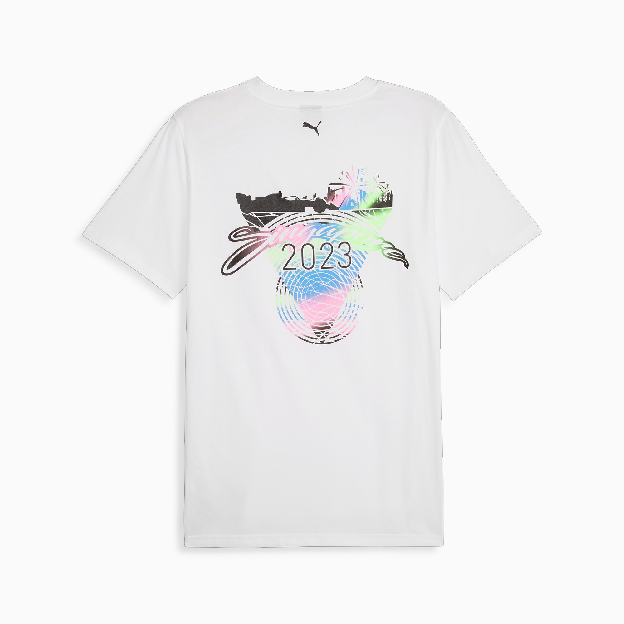 White and gold puma on sale t shirt