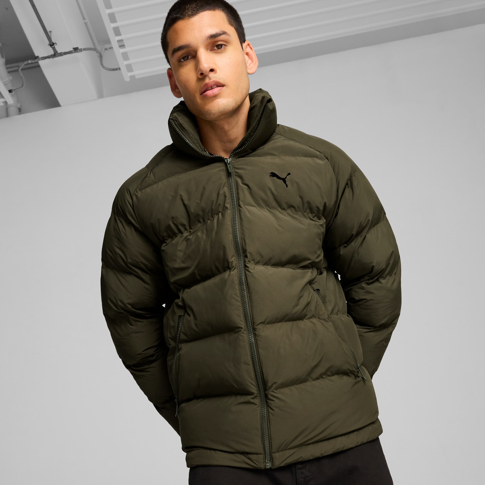 Puma olive jacket on sale