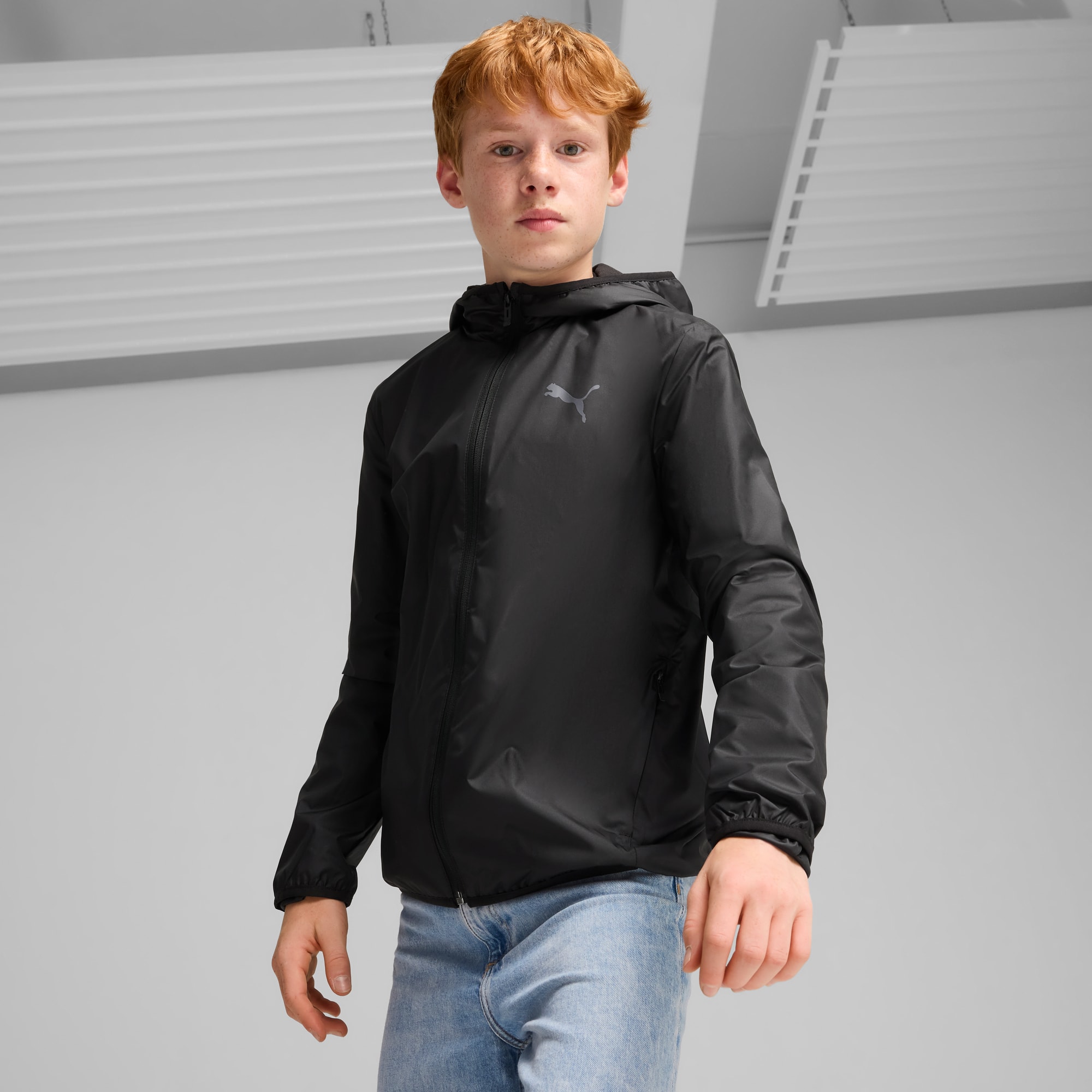 Fleece Line Windbreaker Youth 8 16 years PUMA Black PUMA Winter Layers PUMA