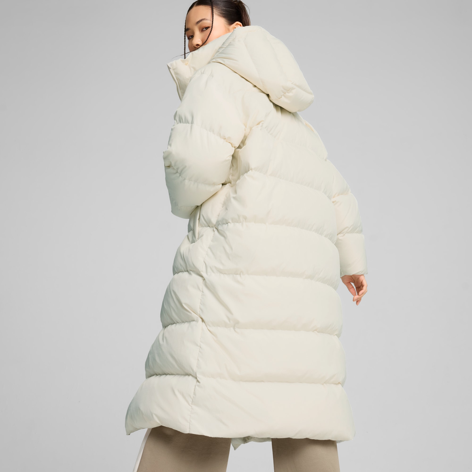 Shimmer Long Down Coat Women