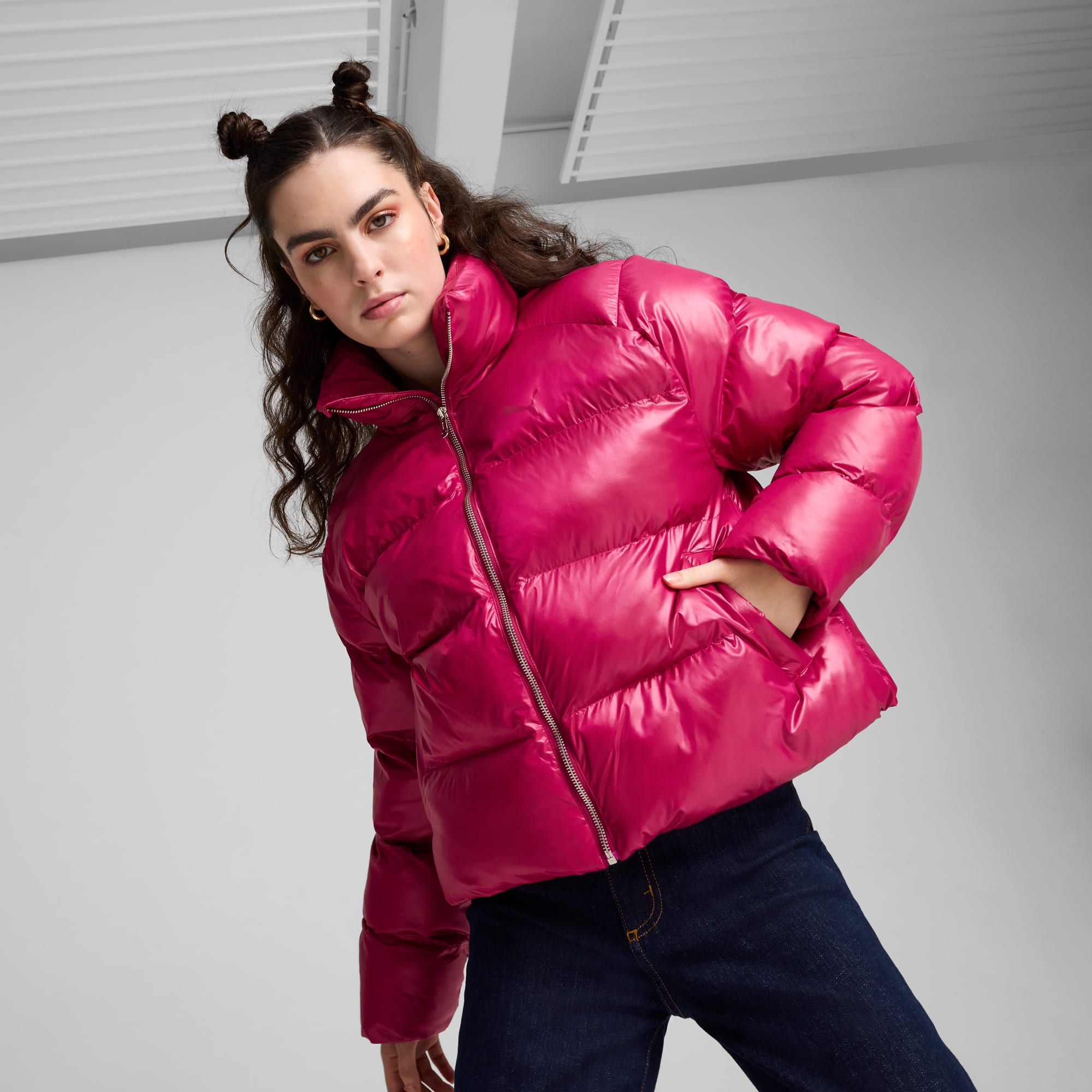 Shiny Puffer Jacket Women pink PUMA