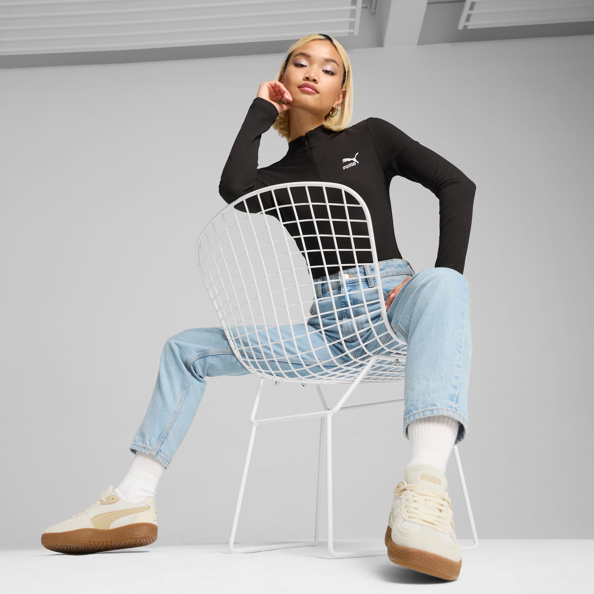 CLASSICS Ribbed Half-Zip Tee Women | PUMA
