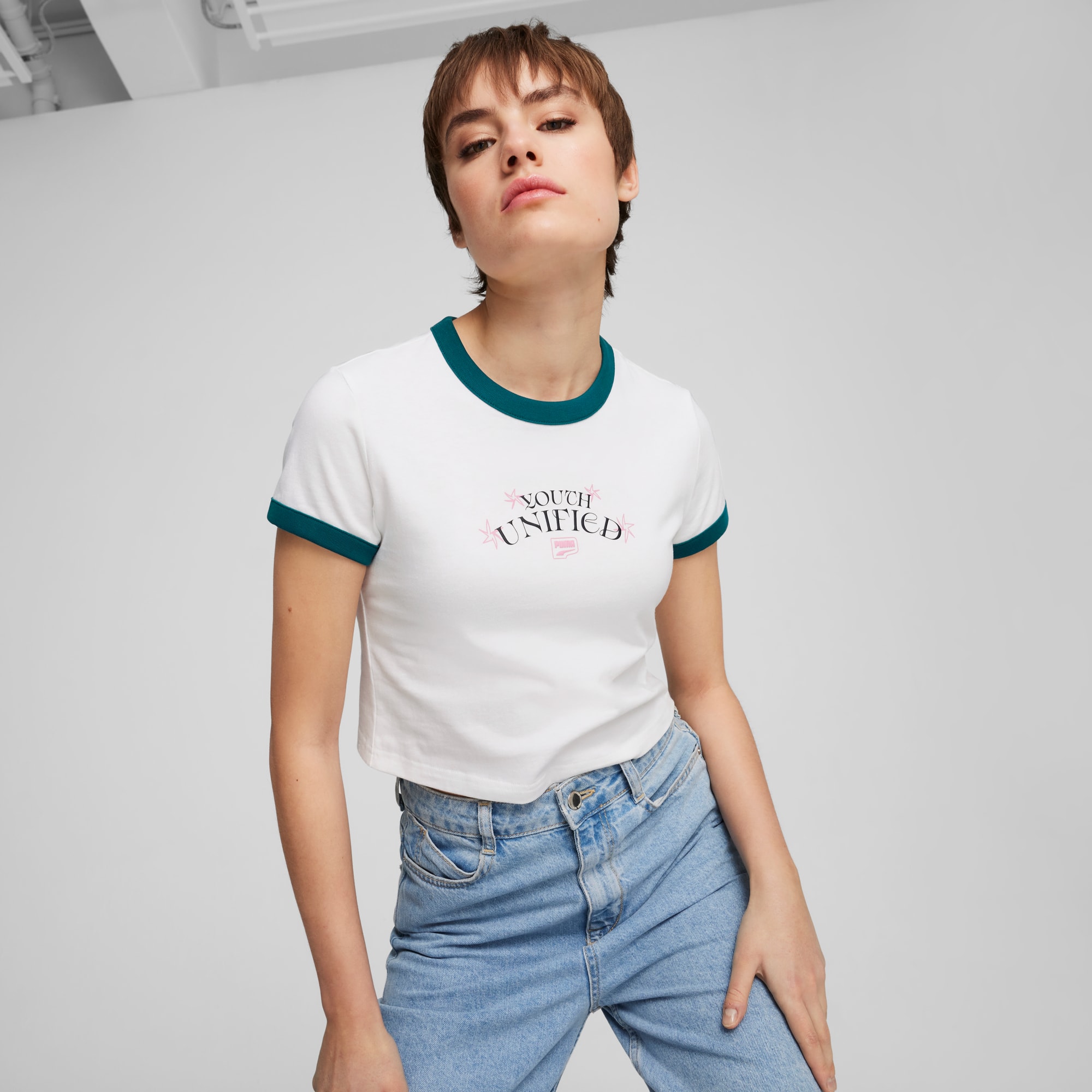 DOWNTOWN Graphic Baby Tee Women PUMA White PUMA Shop All Puma PUMA