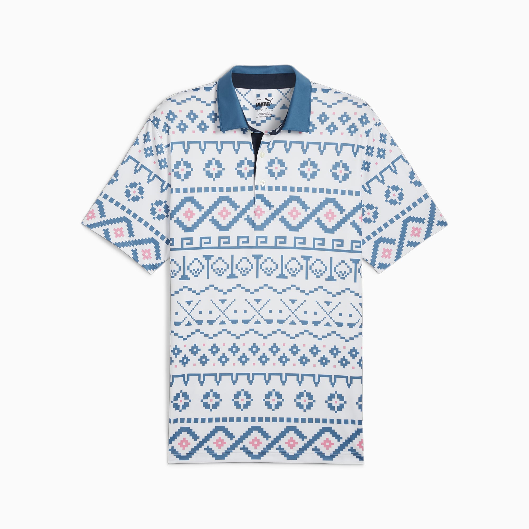 Polo de golf imprime Fair Isle Homme
