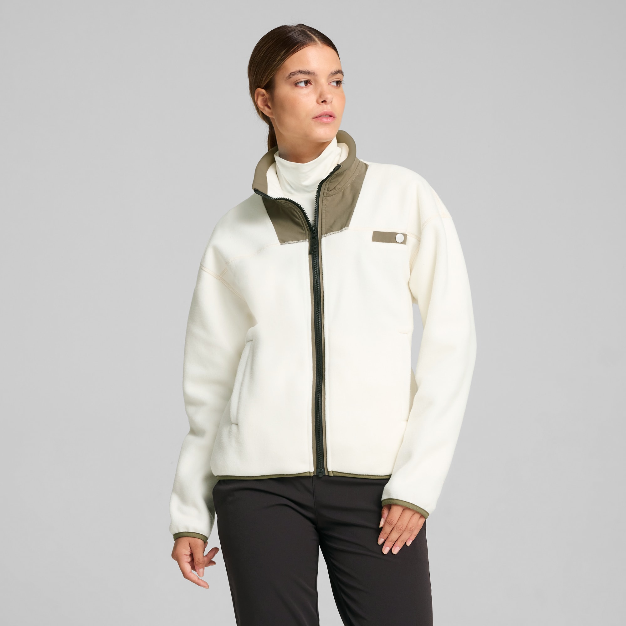 Women's white fleece top cheap
