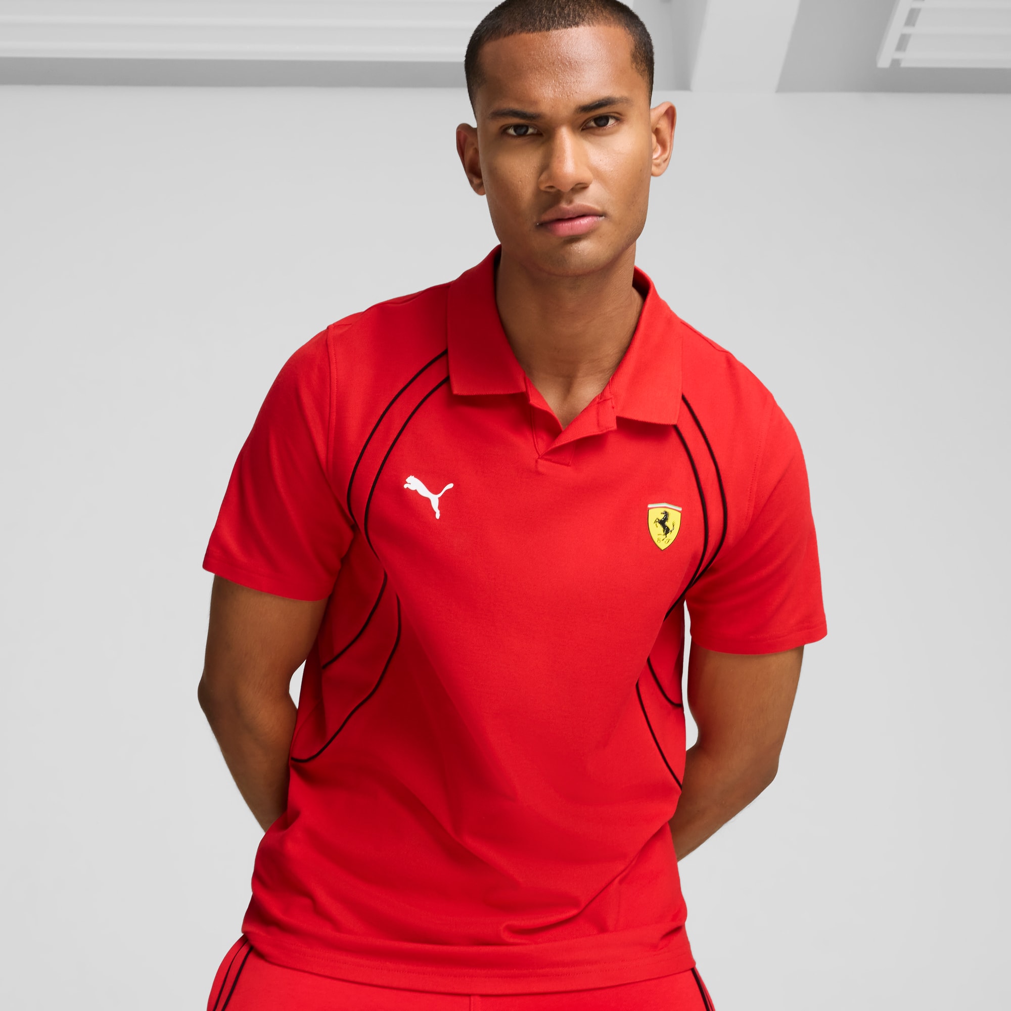 Polo con cuello pique Scuderia Ferrari Race para hombre