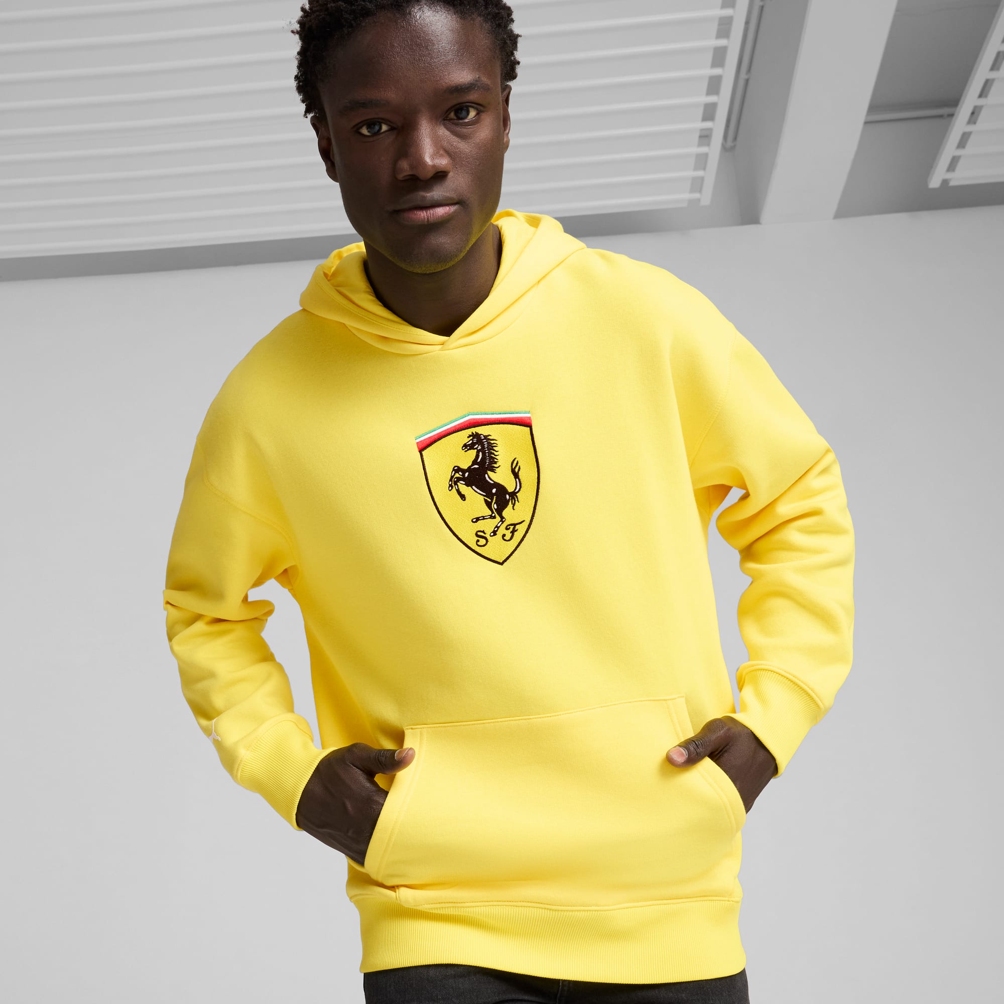 Yellow puma hoodie sales
