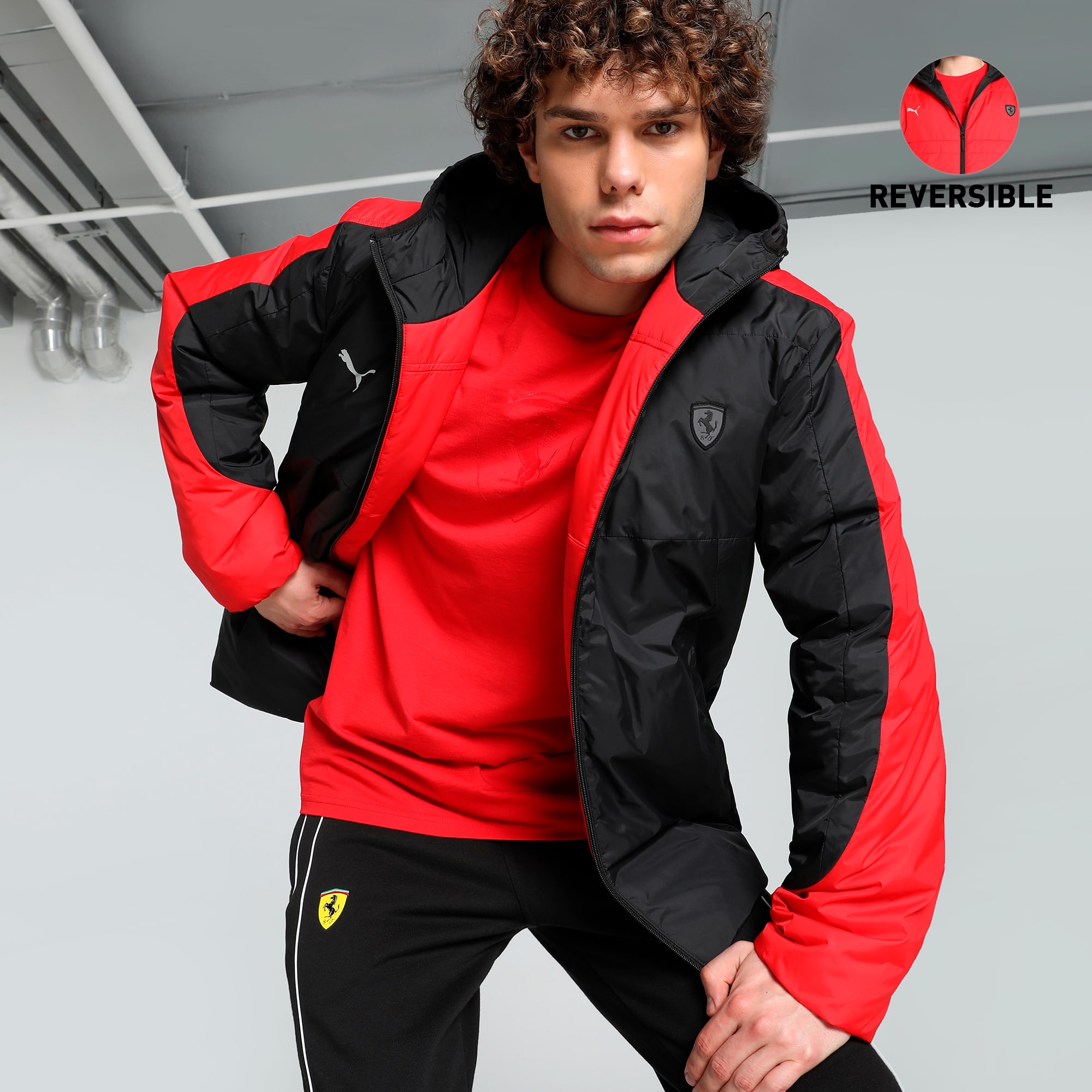 Puma ferrari jacket red and black on sale