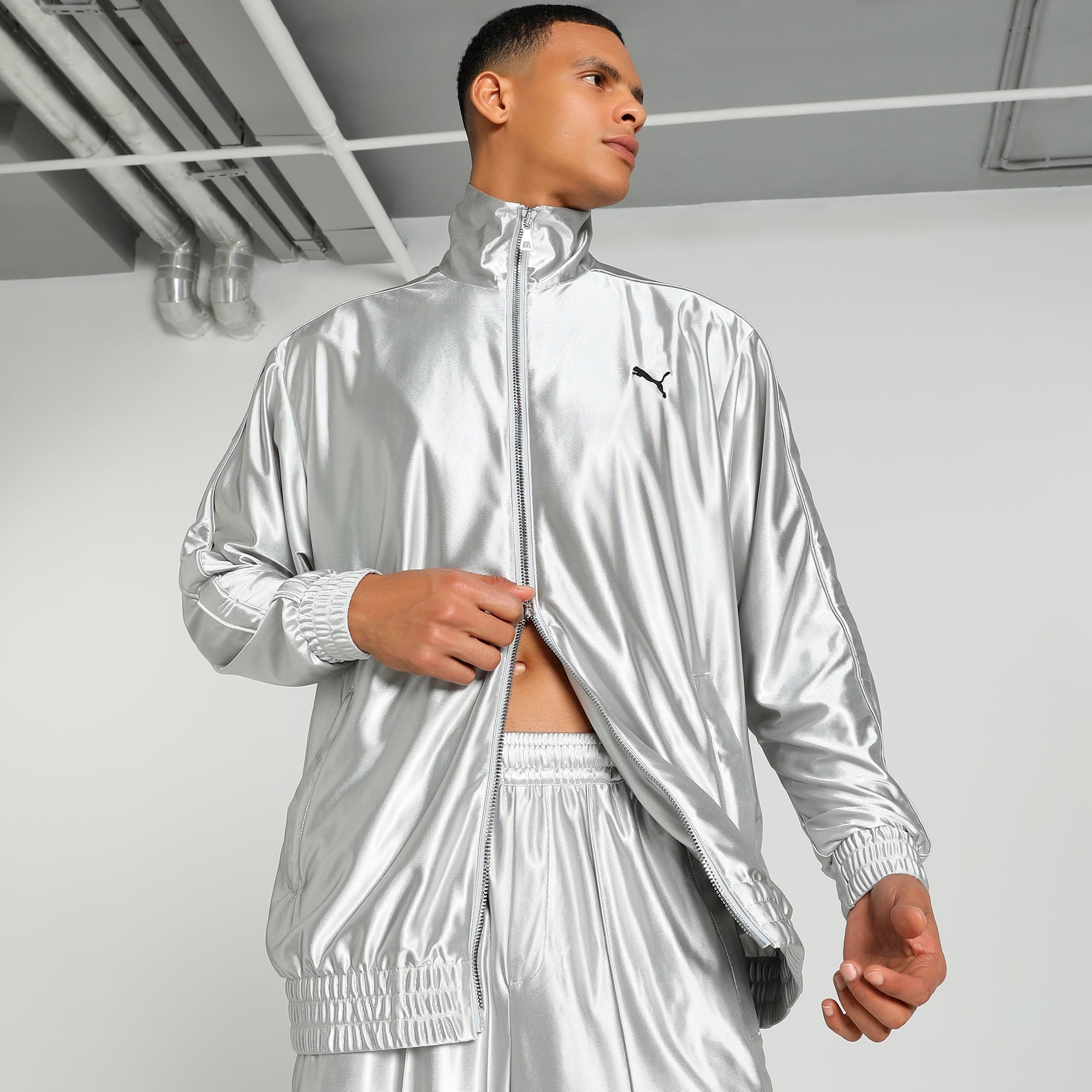 T7 Metallic Track Jacket gray PUMA