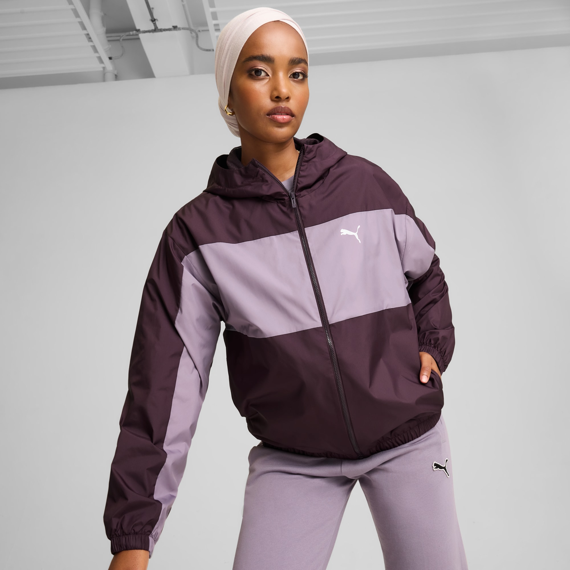 Giacca a vento foderata in mesh da donna