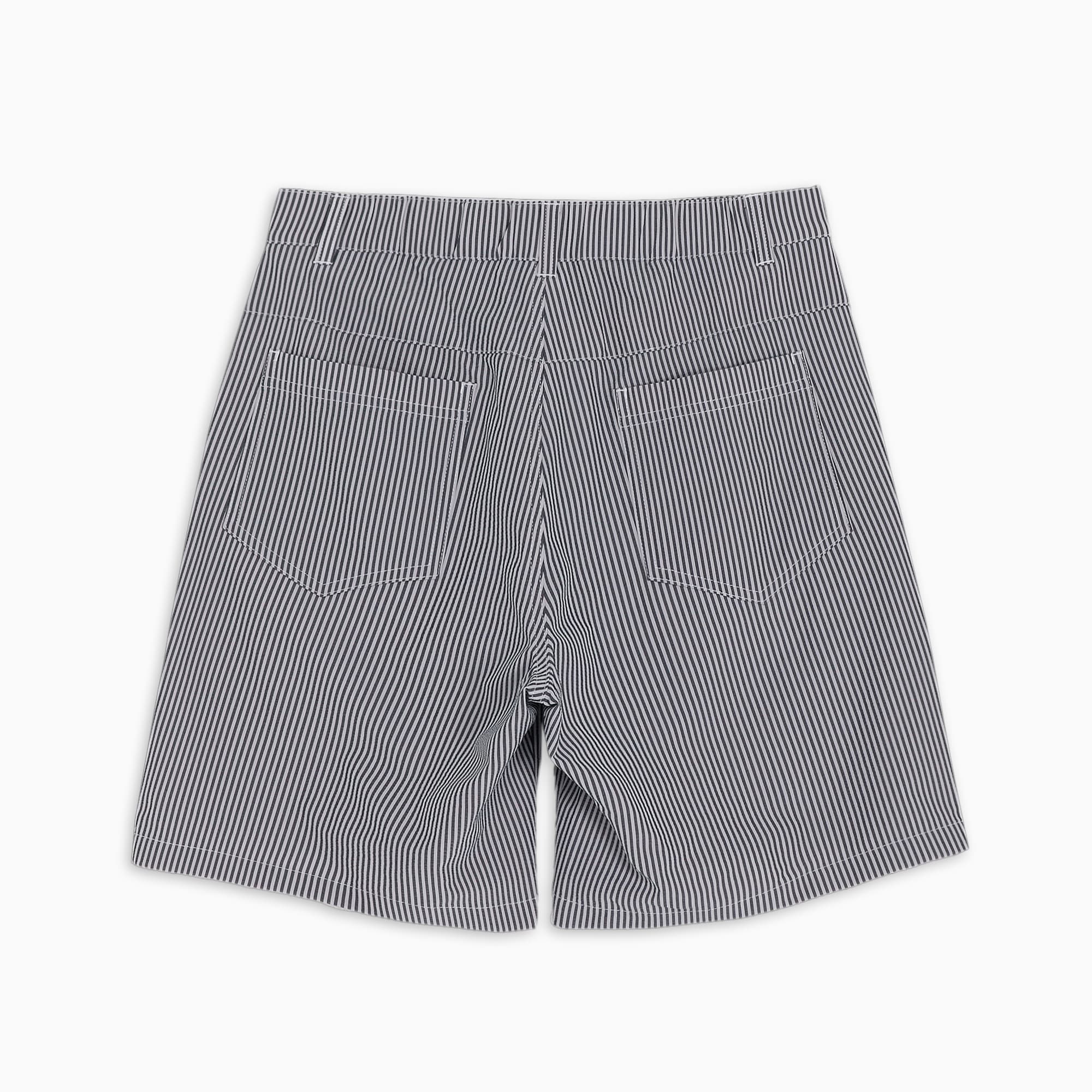 超美品】プーマ パンツ 白×グレー ストライプ サッカー生地 ロゴ