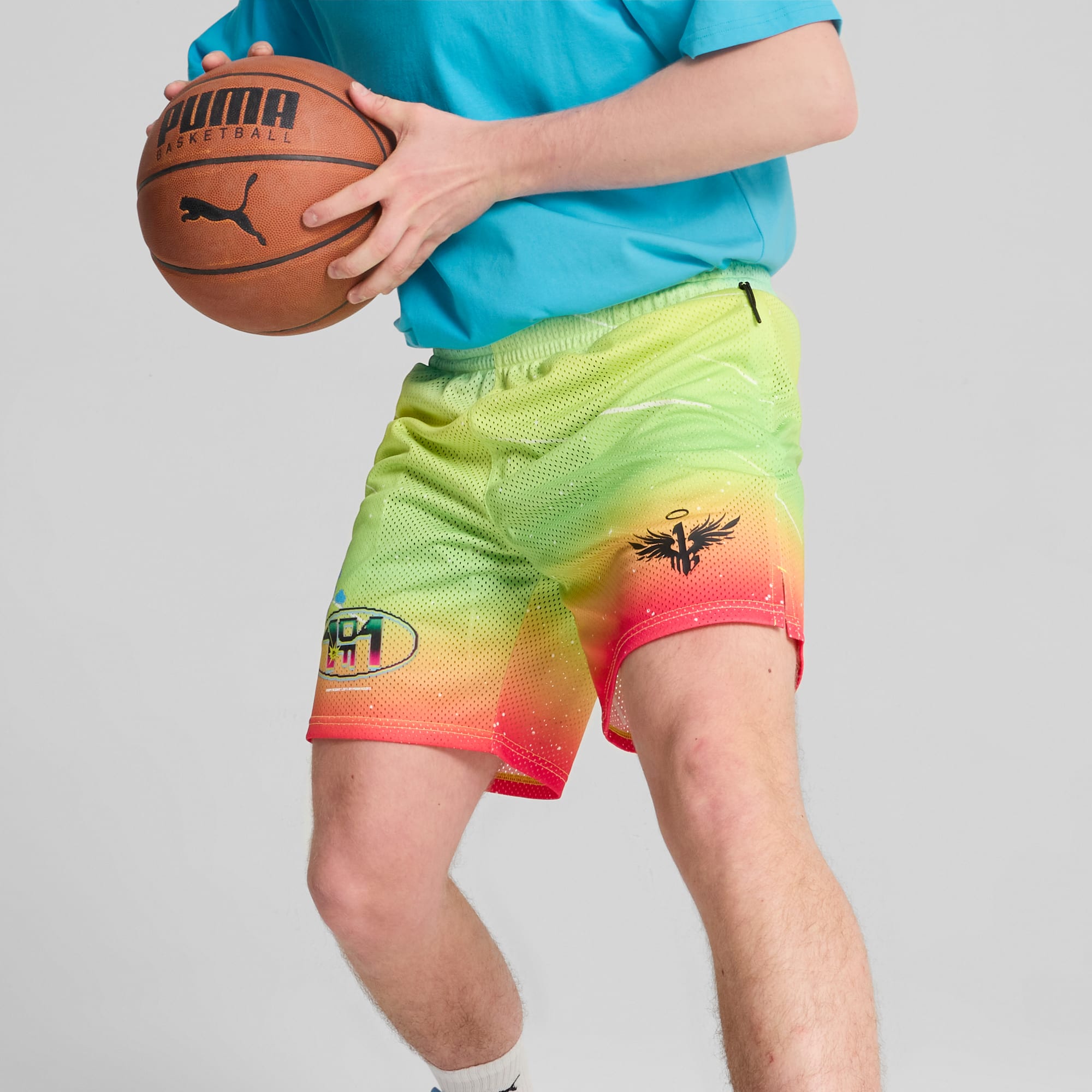 Puma shorts mens yellow top