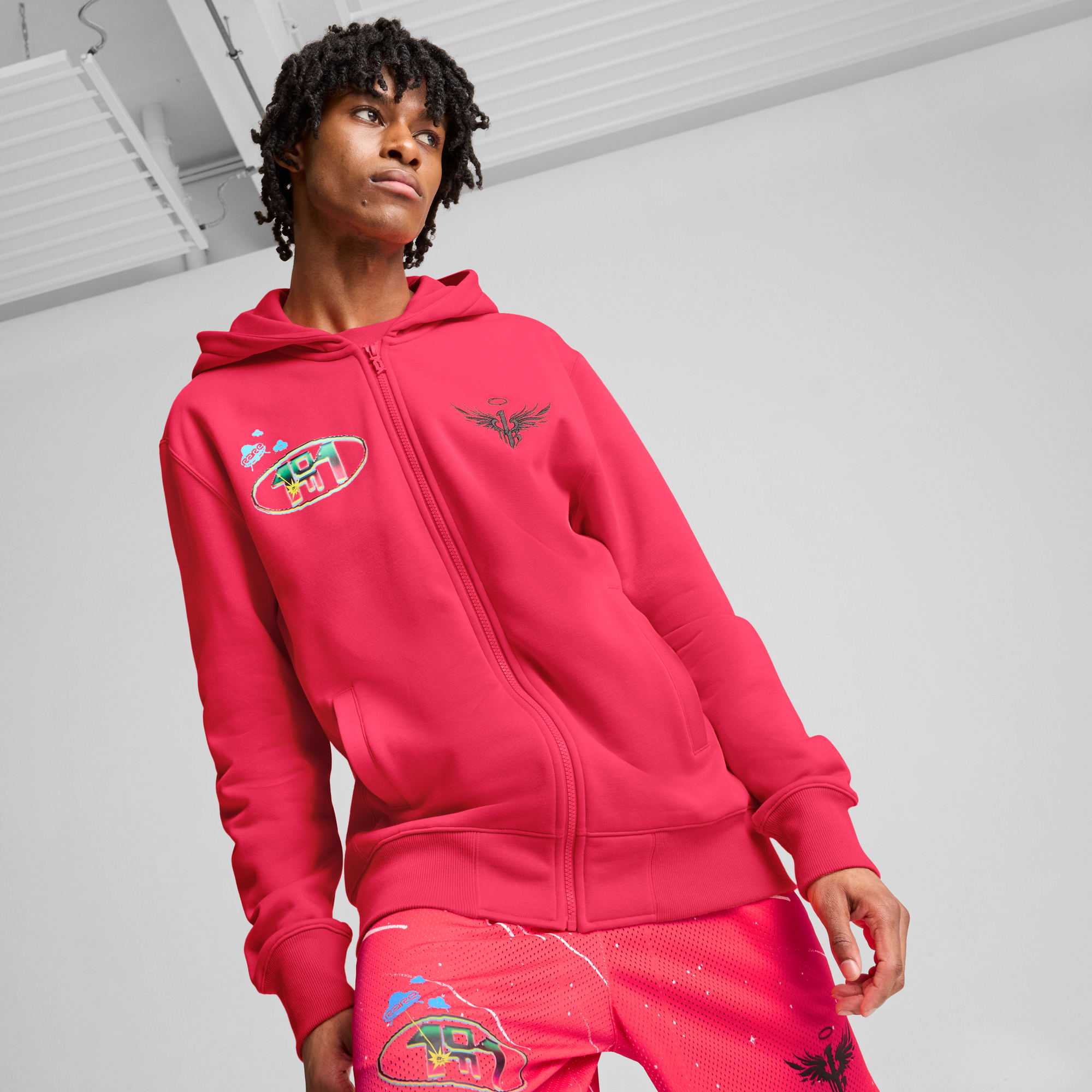 Felpa da basket con cappuccio e zip intera MELO 1Love da uomo