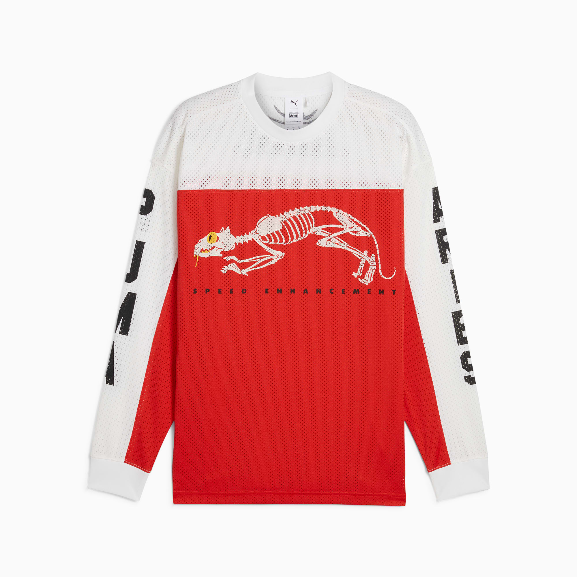 PUMA ARIES Racing ロングスリーブシャツ PUMA x ARIES Mesh Long Sleeve Top Unisex | For All Time Red