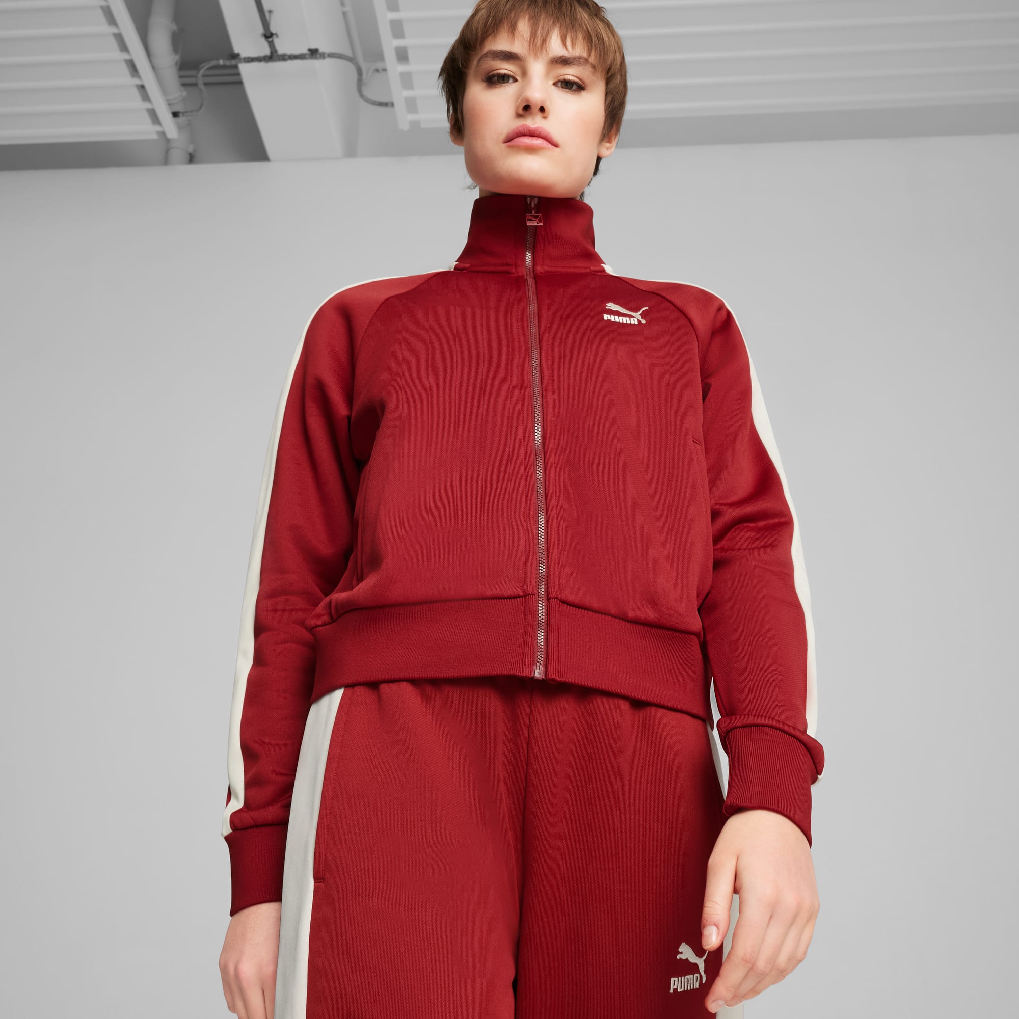 Women's puma off the shoulder t7 jacket 2025