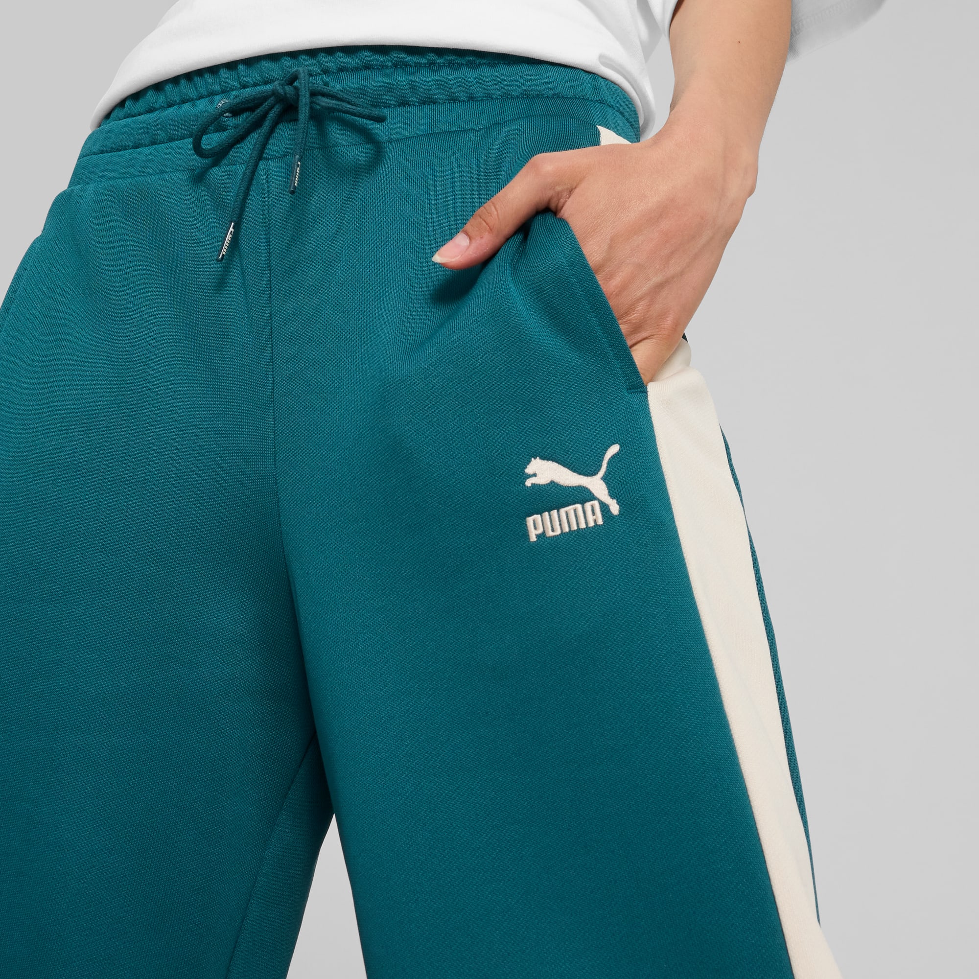 PUMA ICONIC T7 Knitted Track Pants Women s Cold Green Size L