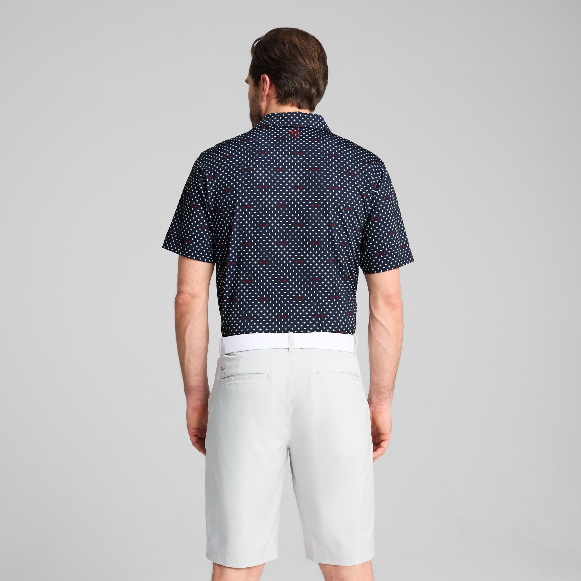 MATTR Burgh Golf Polo Men, Deep Navy-White Glow, large
