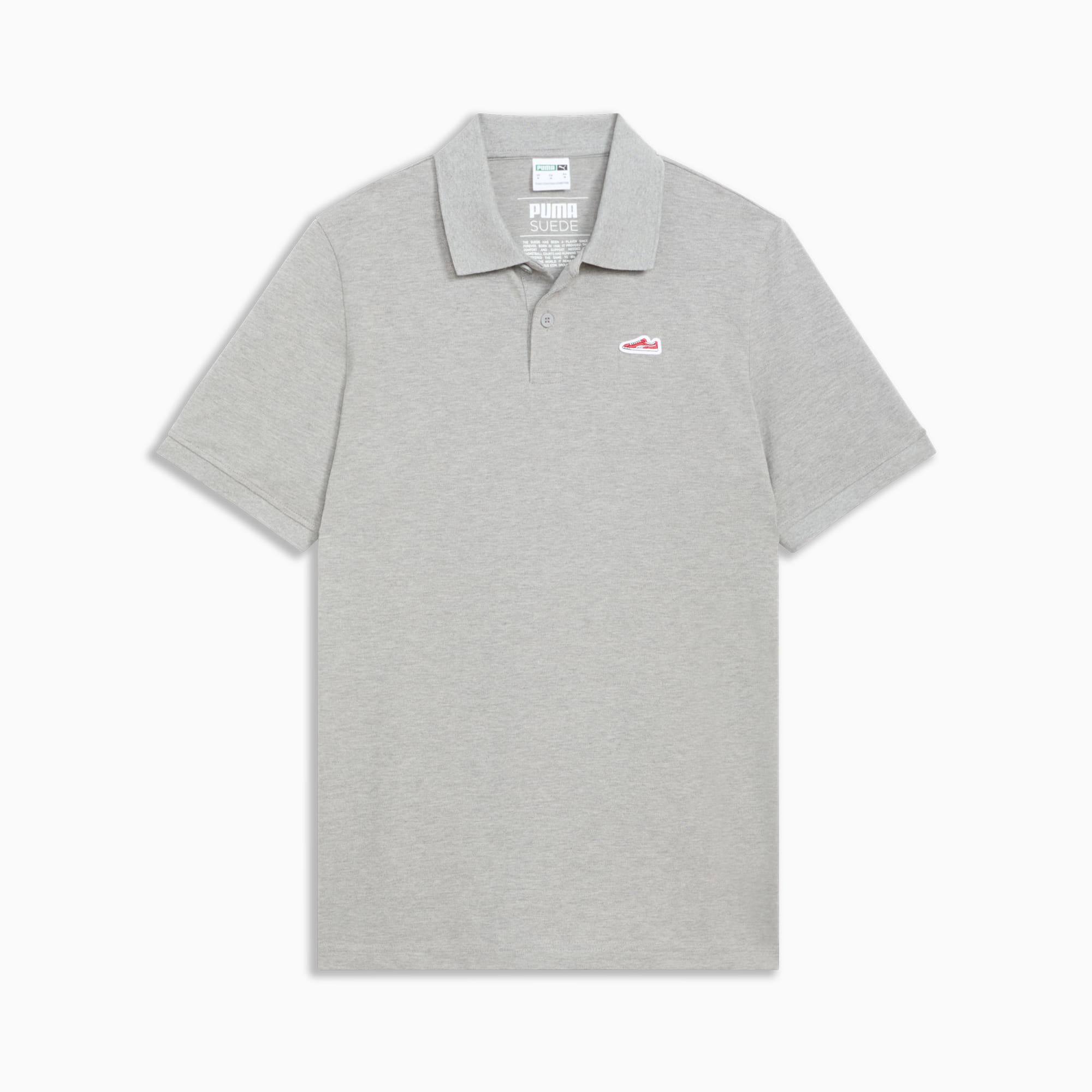Puma Suede Logo Men s Polo Shirt Medium Grey Heather M