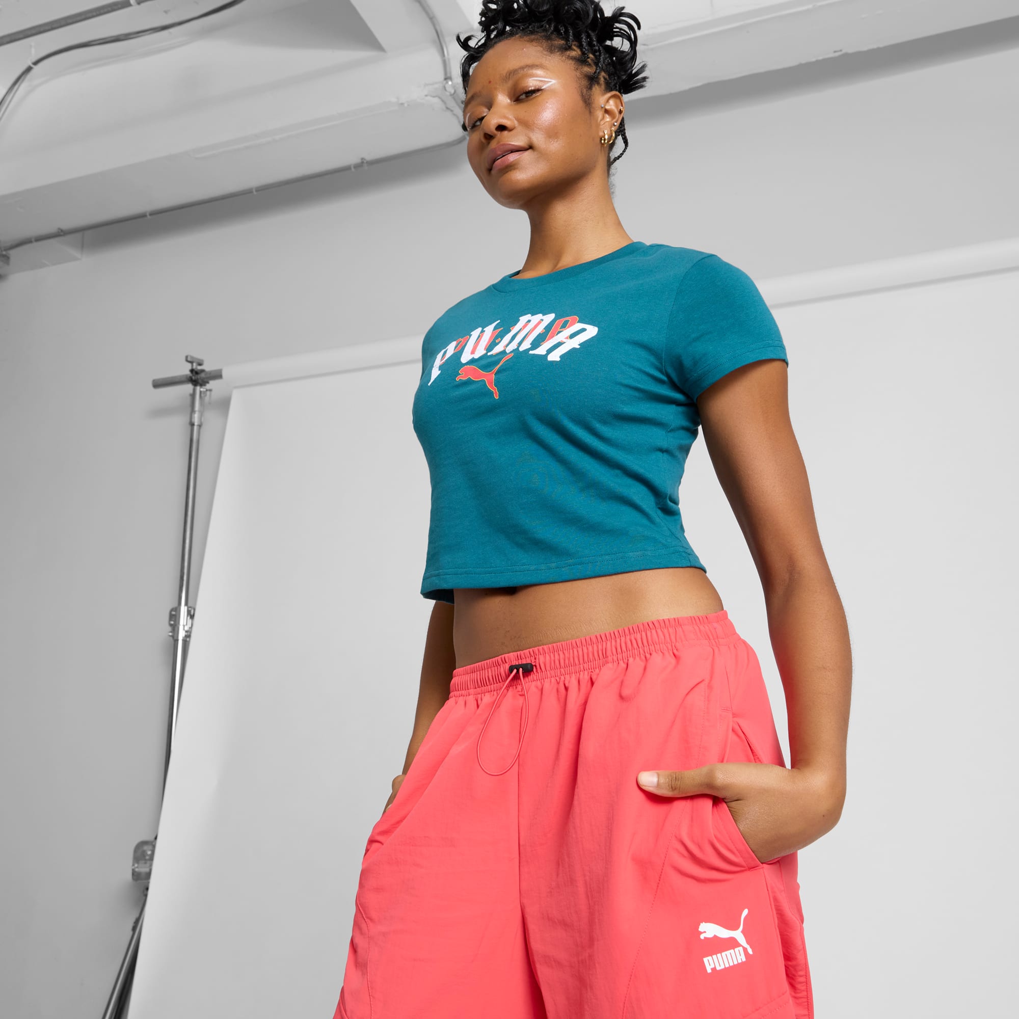 CLASSICS PLAY LOUD Women's Baby Tee - Cold Green