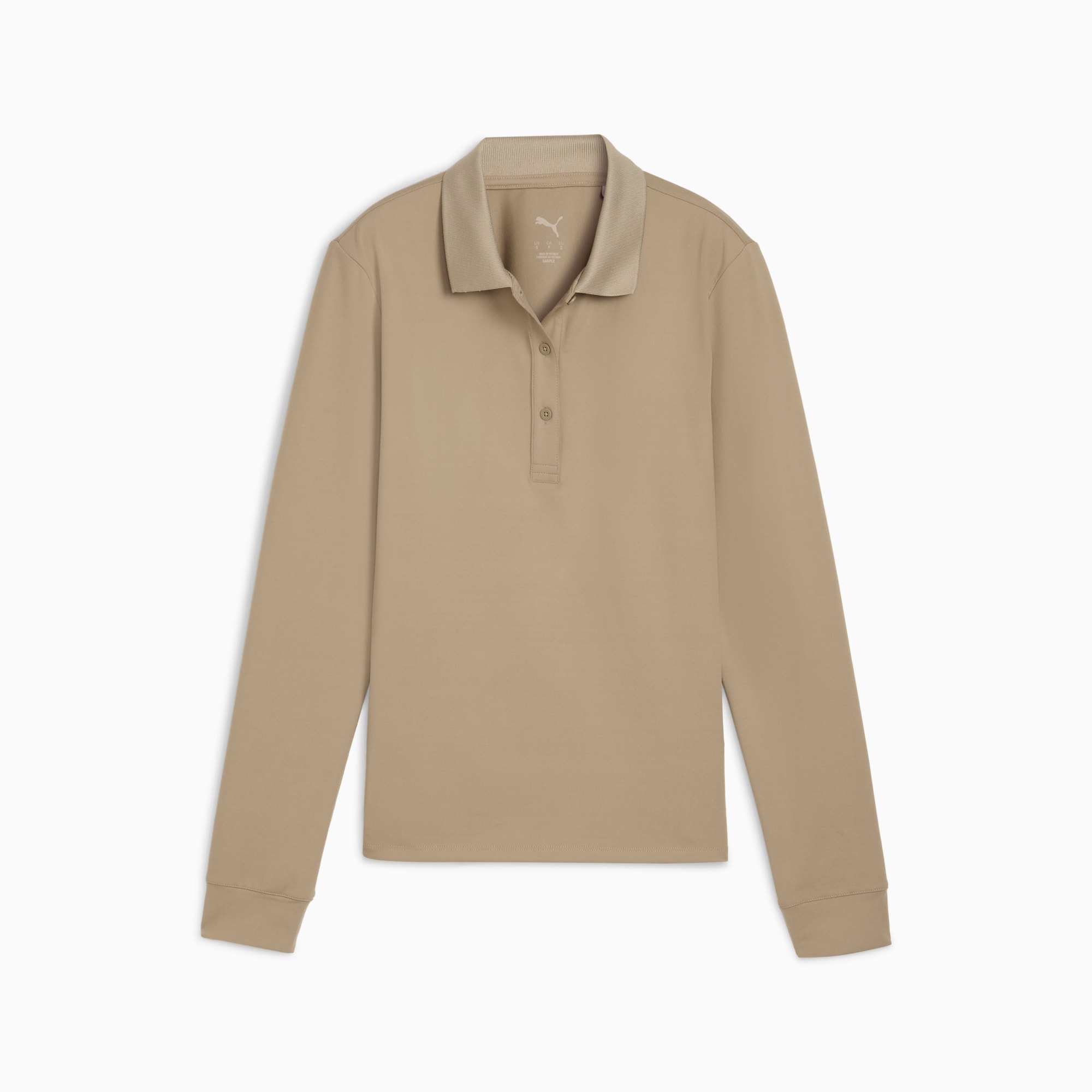Damska golfowa koszulka polo z długim rękawem CLOUDSPUN z dzianiny o średniej grubości, Ice Coffee, large