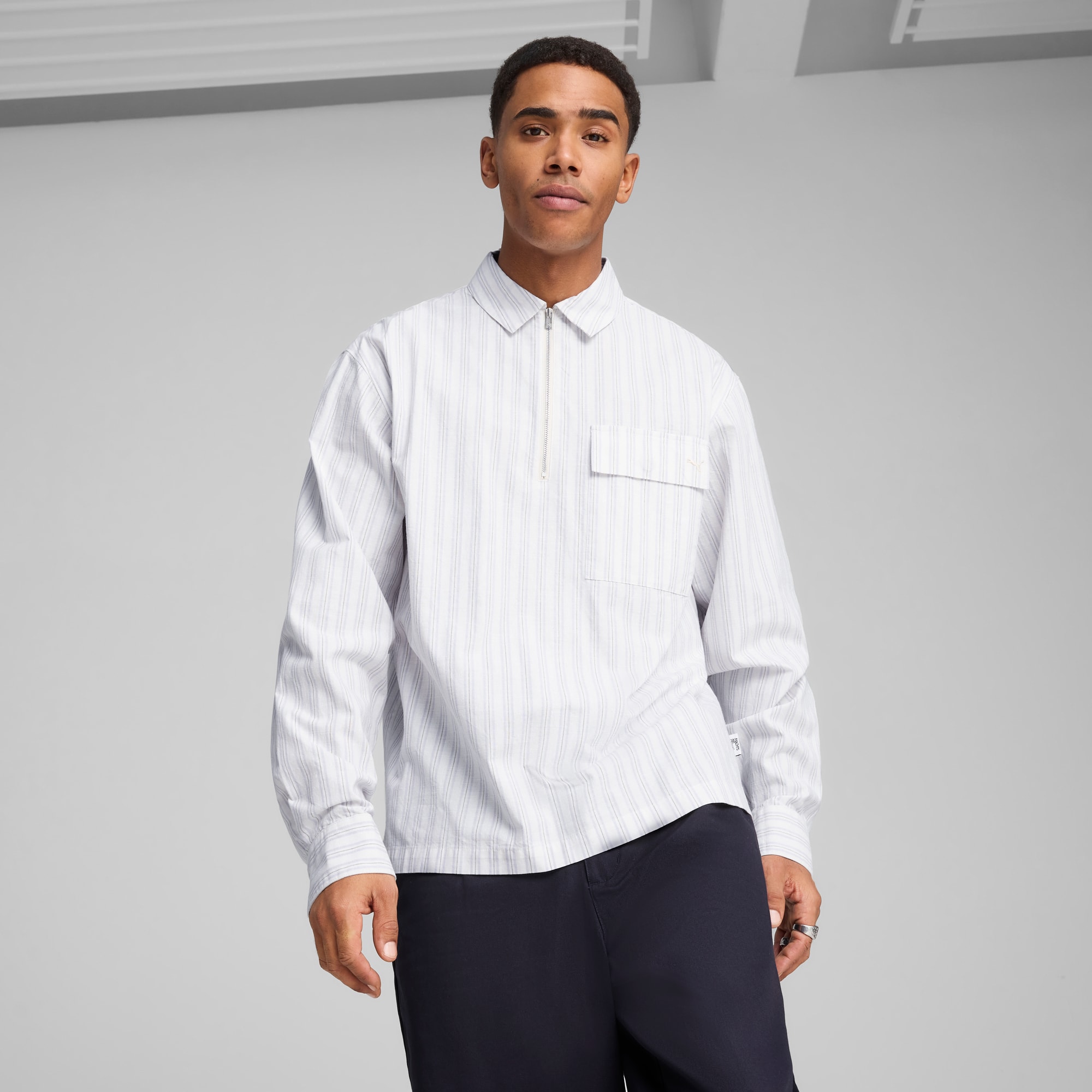 MMQ Half-Zip Shirt Men, Cool Weather, large-SEA