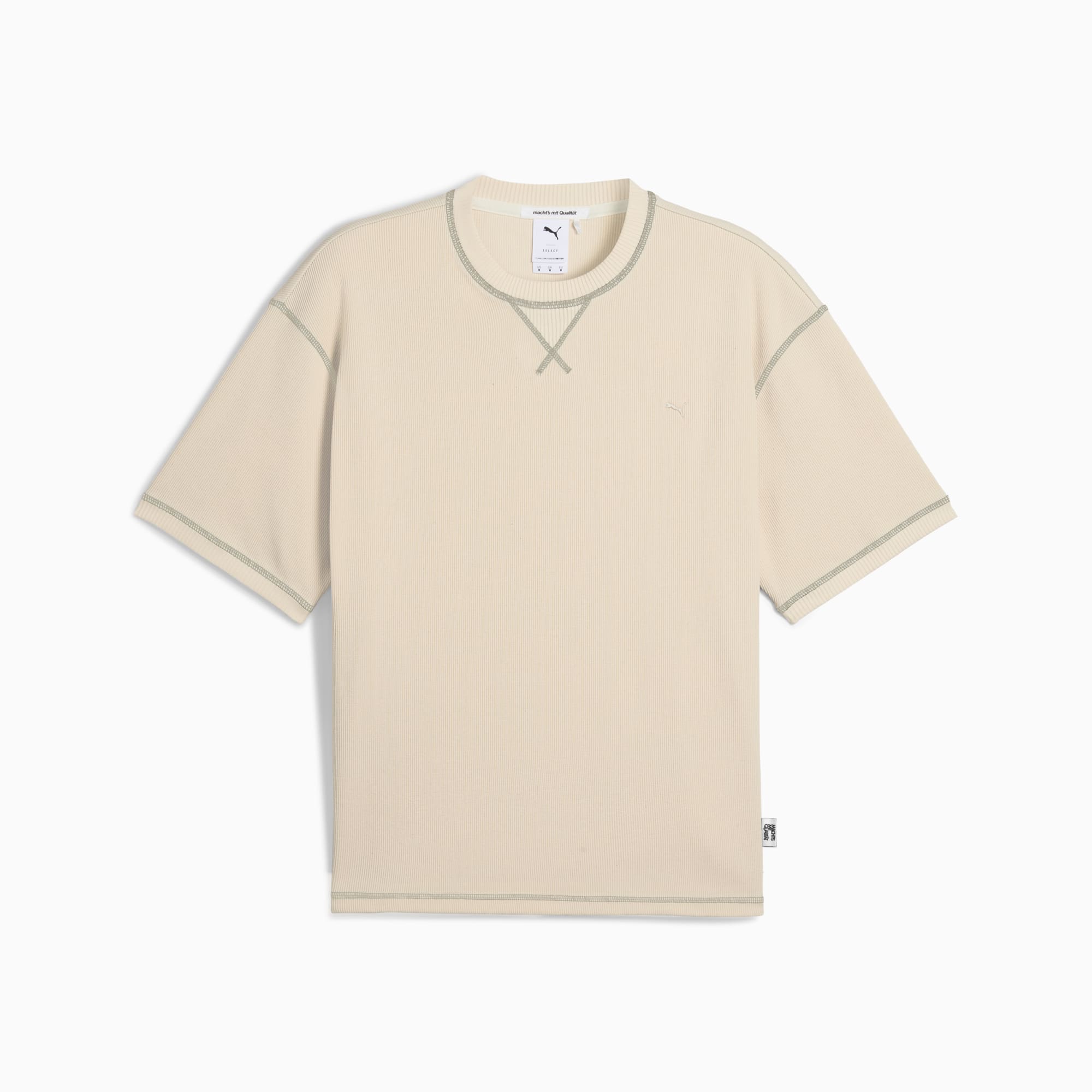 T-shirt a coste MMQ da uomo, Alpine Snow, large