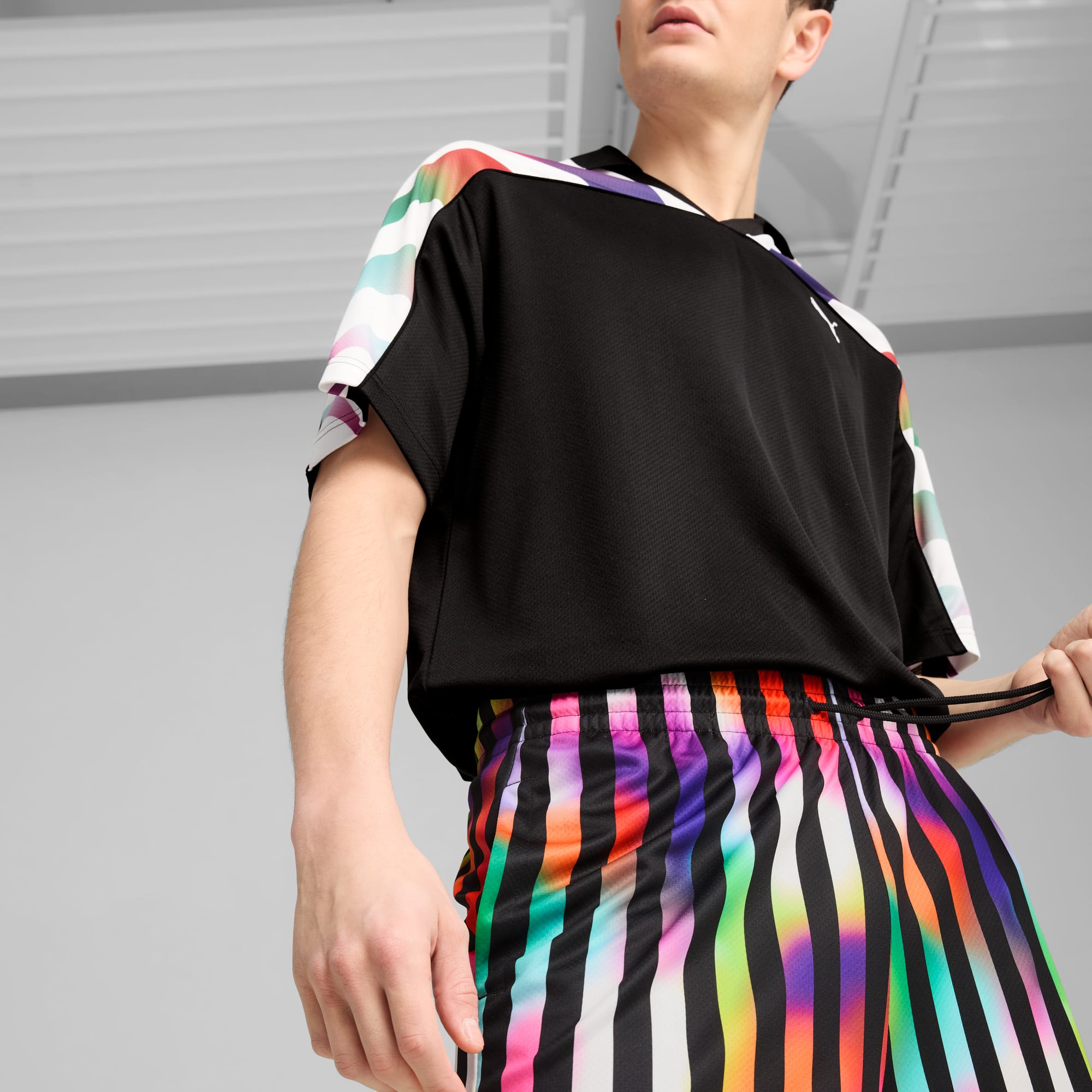 EQUAL LOVE CONFEDERATION Shorts 7" Unisex, PUMA Black-AOP, large