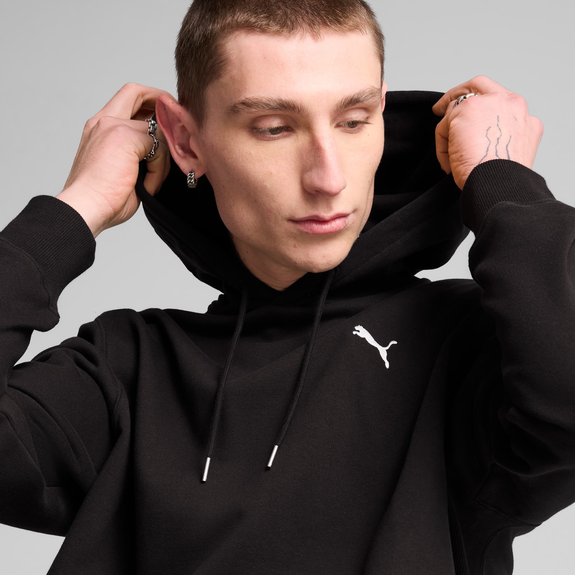 WARDROBE Essentials Hoodie Men, PUMA Black, large