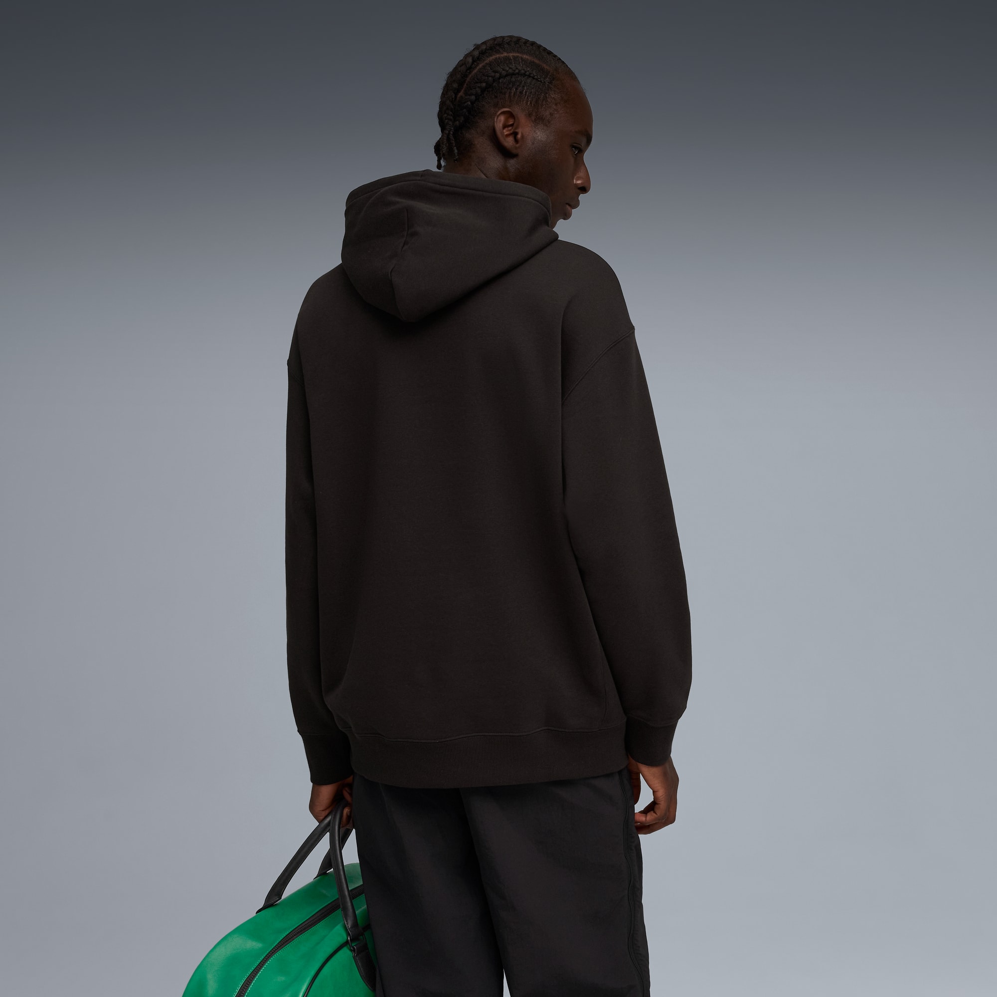 Wardrobe Essentials Relaxed Fleece Hoodie Herren, PUMA Black, large