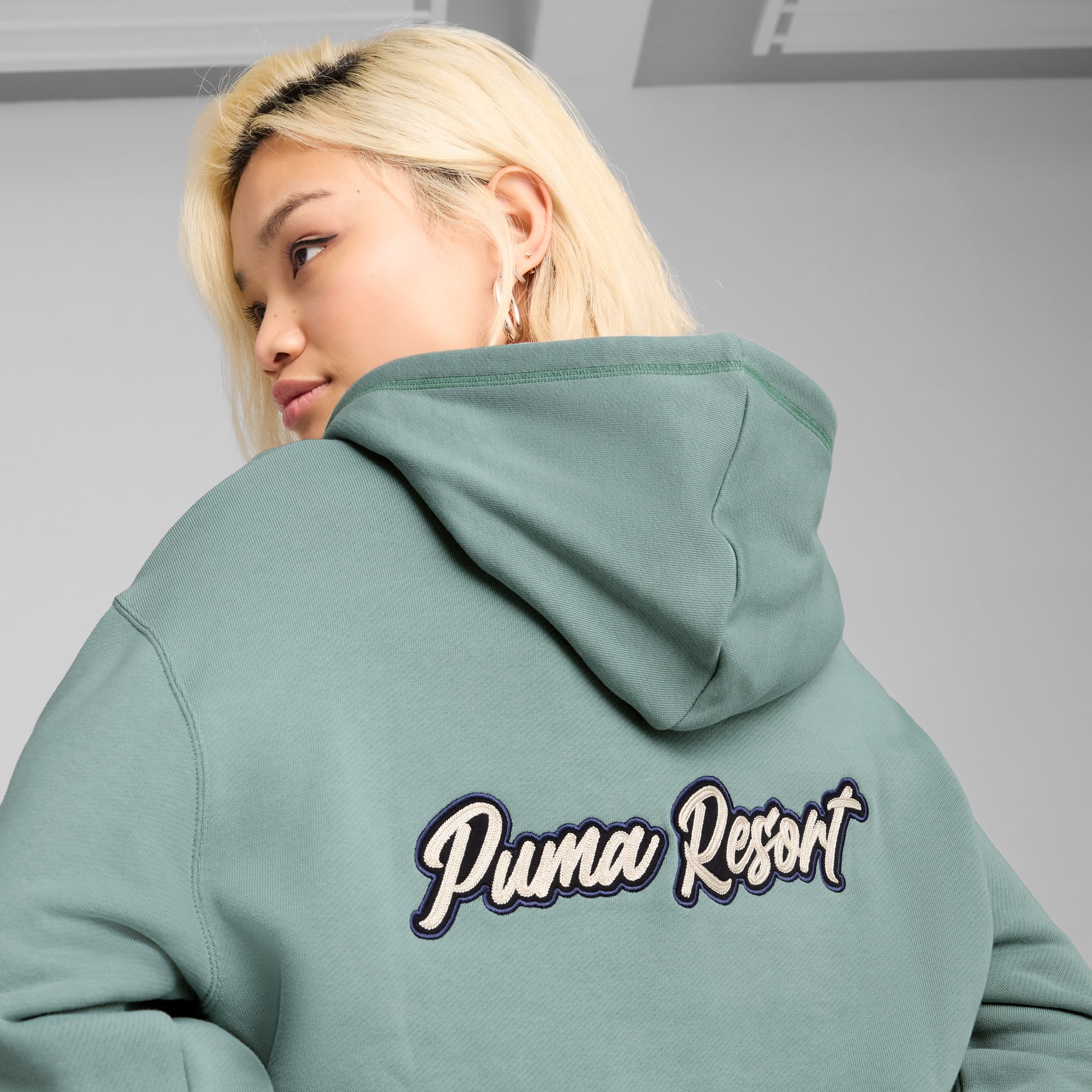 PREMIUM Essentials Relaxed Graphic Hoodie Unisex, Green Moon, large