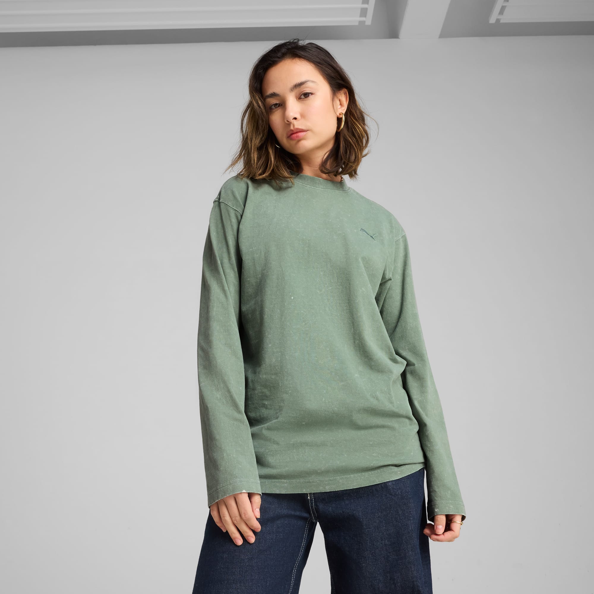 FUTURE.PUMA.ARCHIVE Relaxed Dye Tee Unisex, Green Moon, large