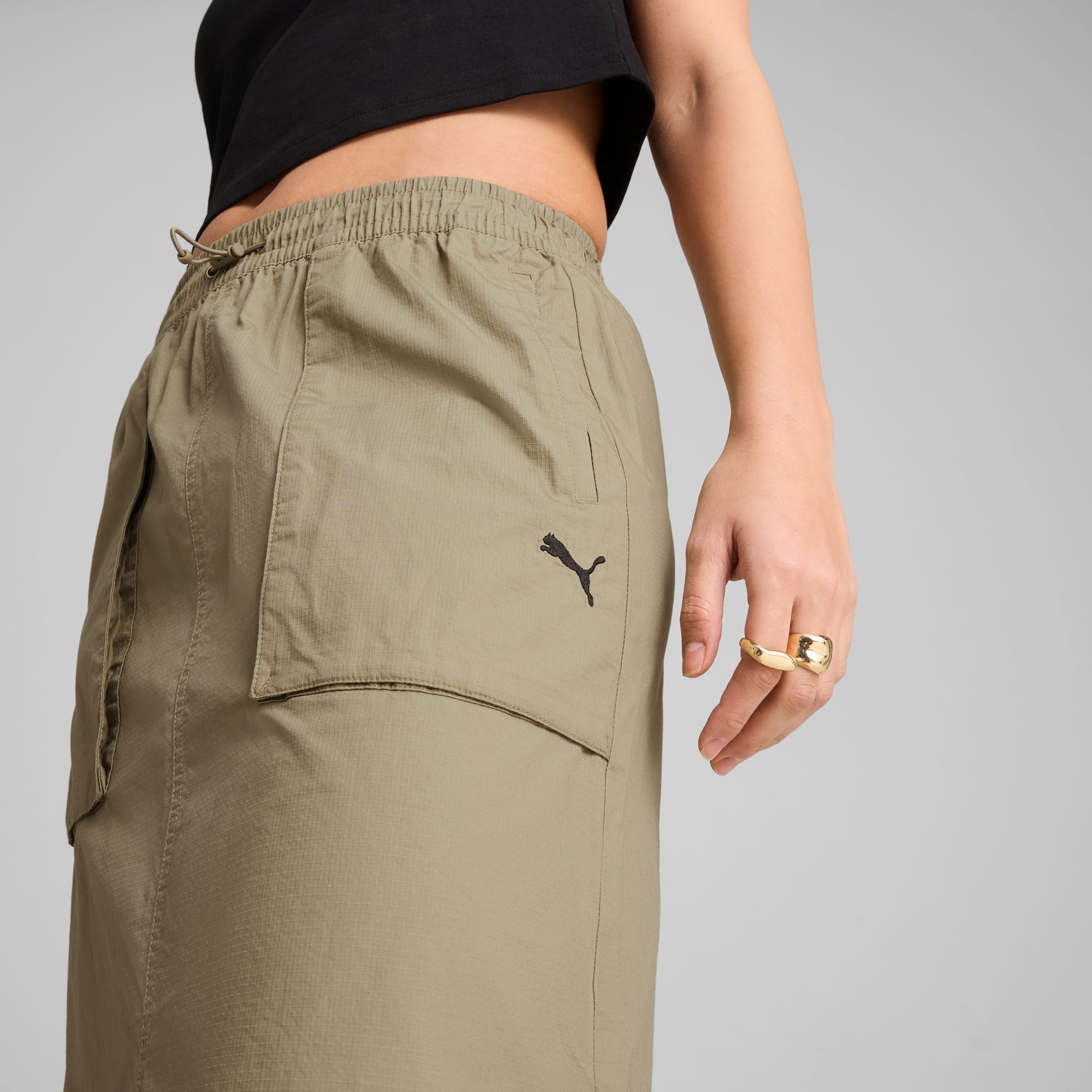 FUTURE.PUMA.ARCHIVE Maxirock mit variabler Länge Damen, Velvet Moss, large