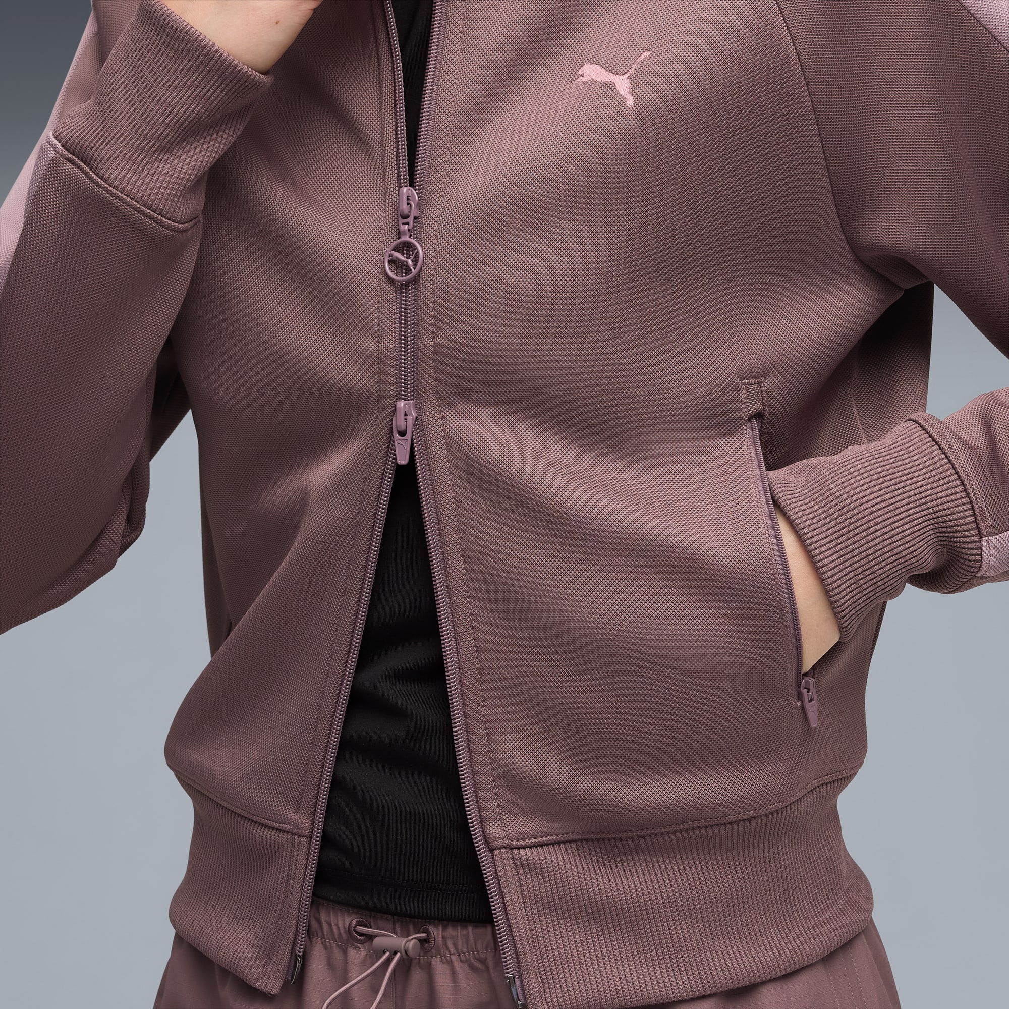 Veste de survêtement courte T7 ALWAYS ON Femme, Raisin, large