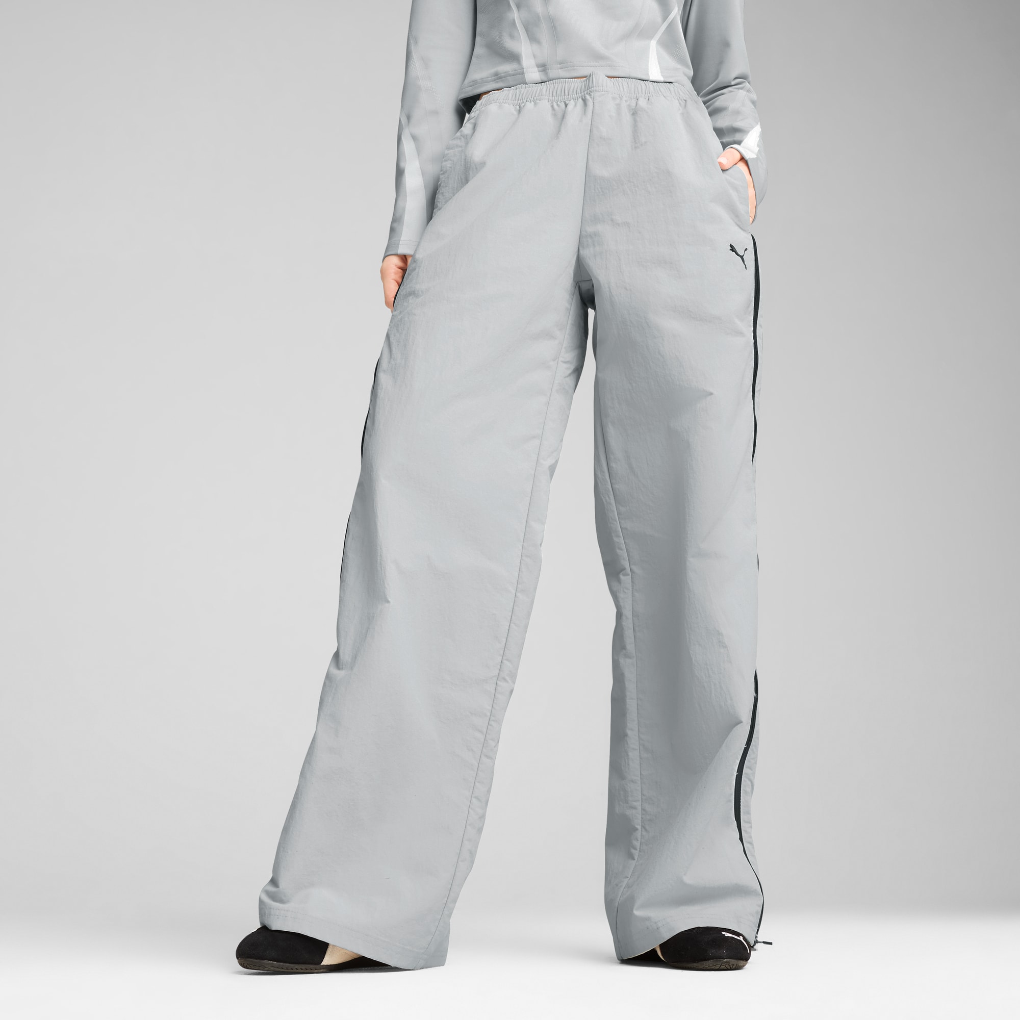 DARE TO Relaxed Woven Zip-Off Pants Women, Flat Light Gray, large