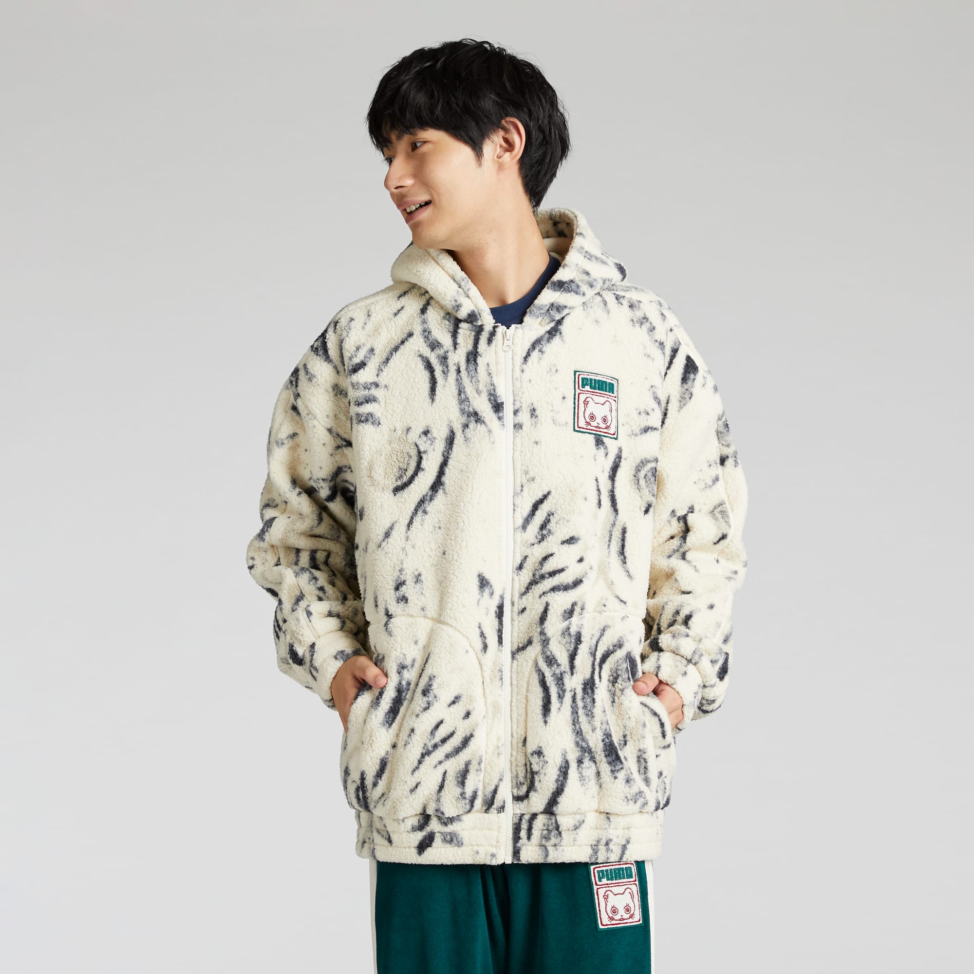 Puma sherpa oversized hoodie discount