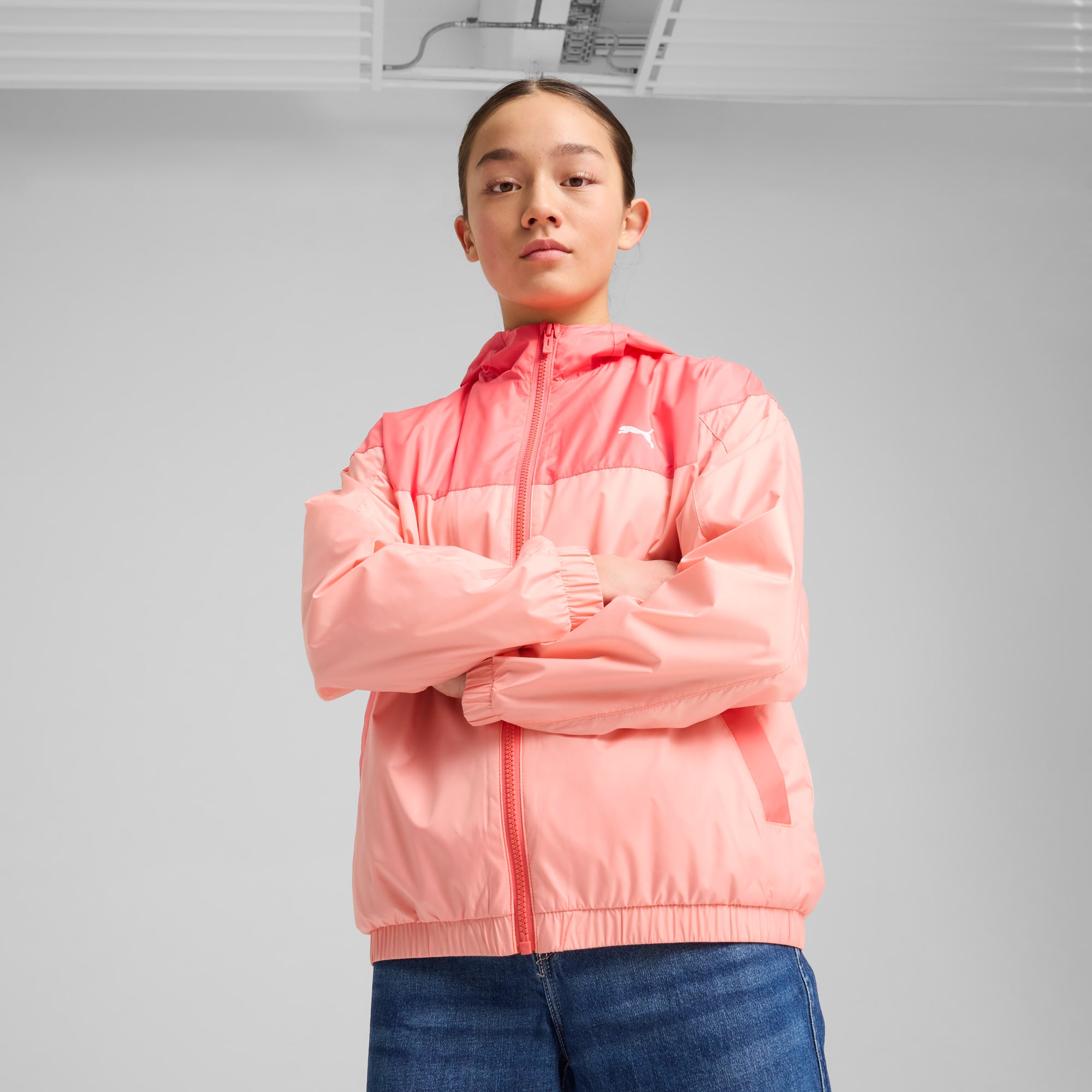 Mesh Lined Windbreaker Youth, Pink Fruit, large
