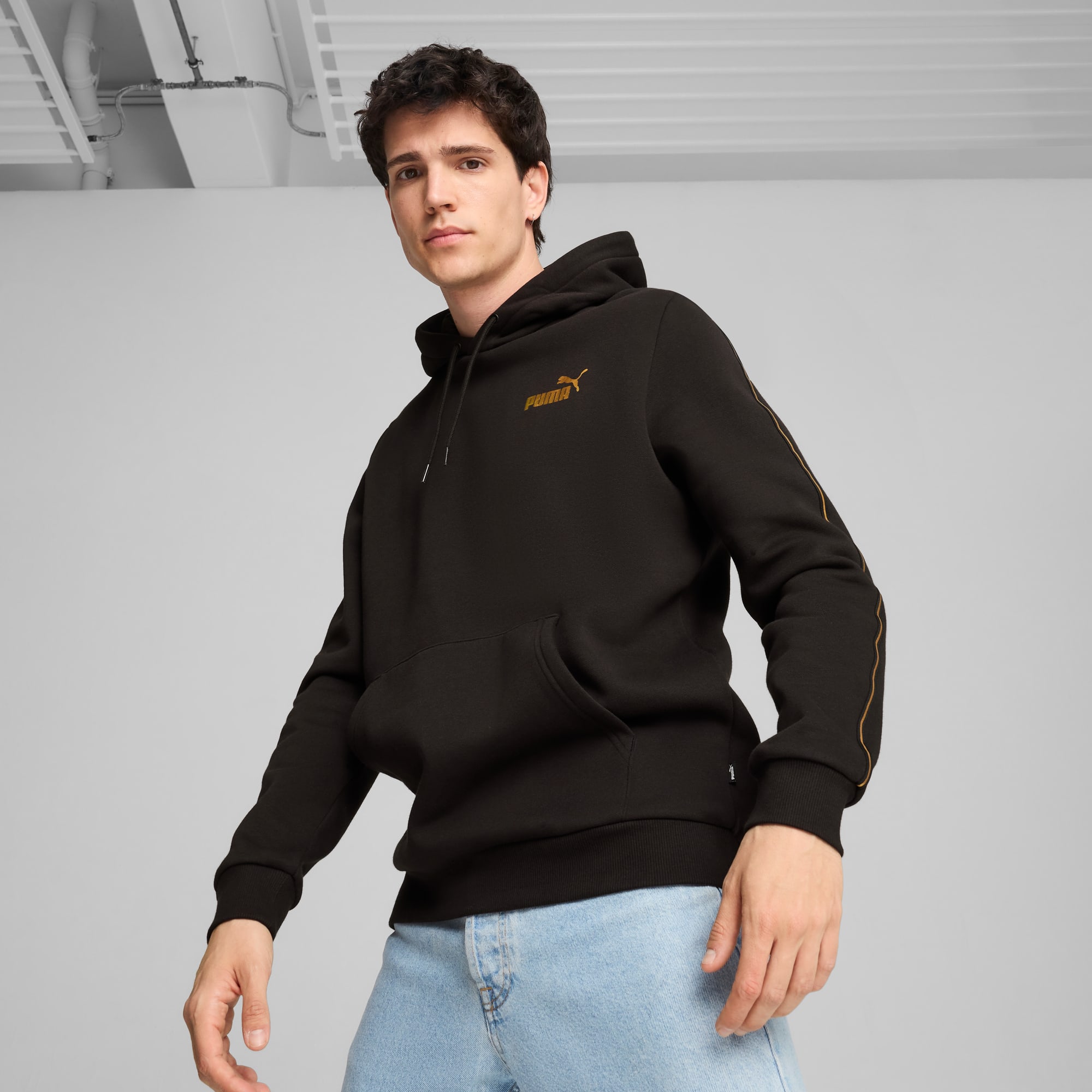 Black and gold puma hoodie discount