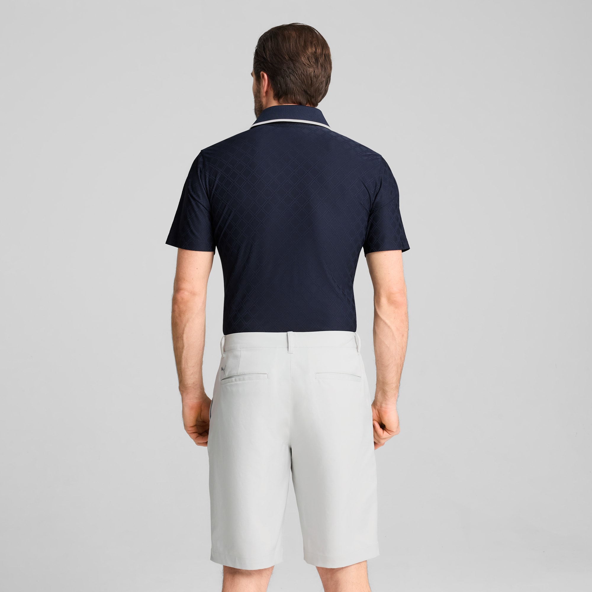 PUMA x ARNOLD PALMER Tipped Jacquard Golf Polo Men, Deep Navy, large