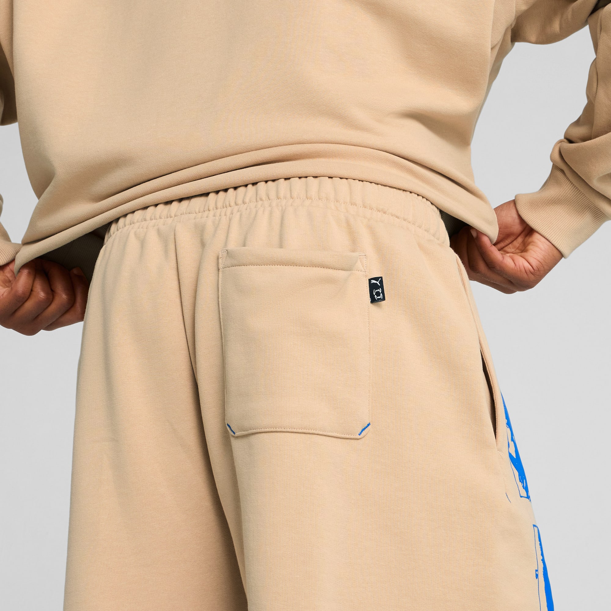 Ancient Roars Terry Basketball Shorts Unisex, Light Sand, large