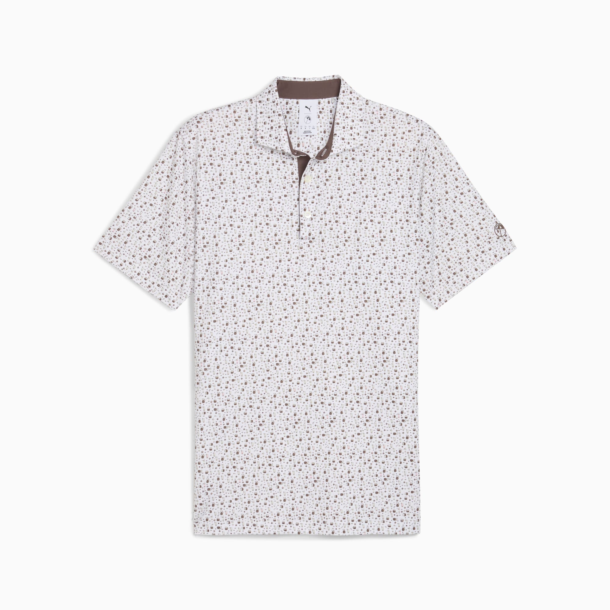 PUMA x ARNOLD PALMER Tea Time golfpolo voor heren, White Glow-Flat Bronze, large