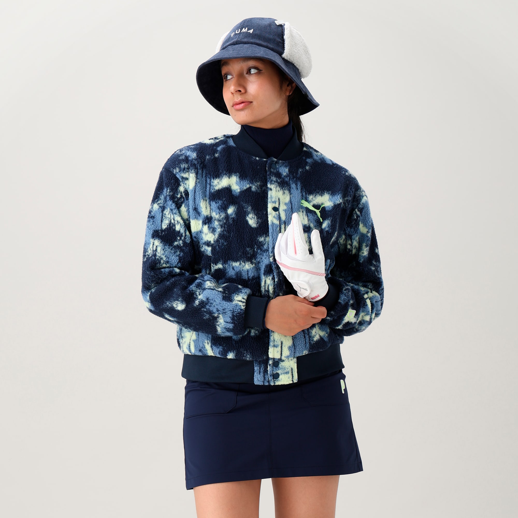 PUMA プーマ ゴルフ Pロゴ モノグラムプリント フリース メンズ