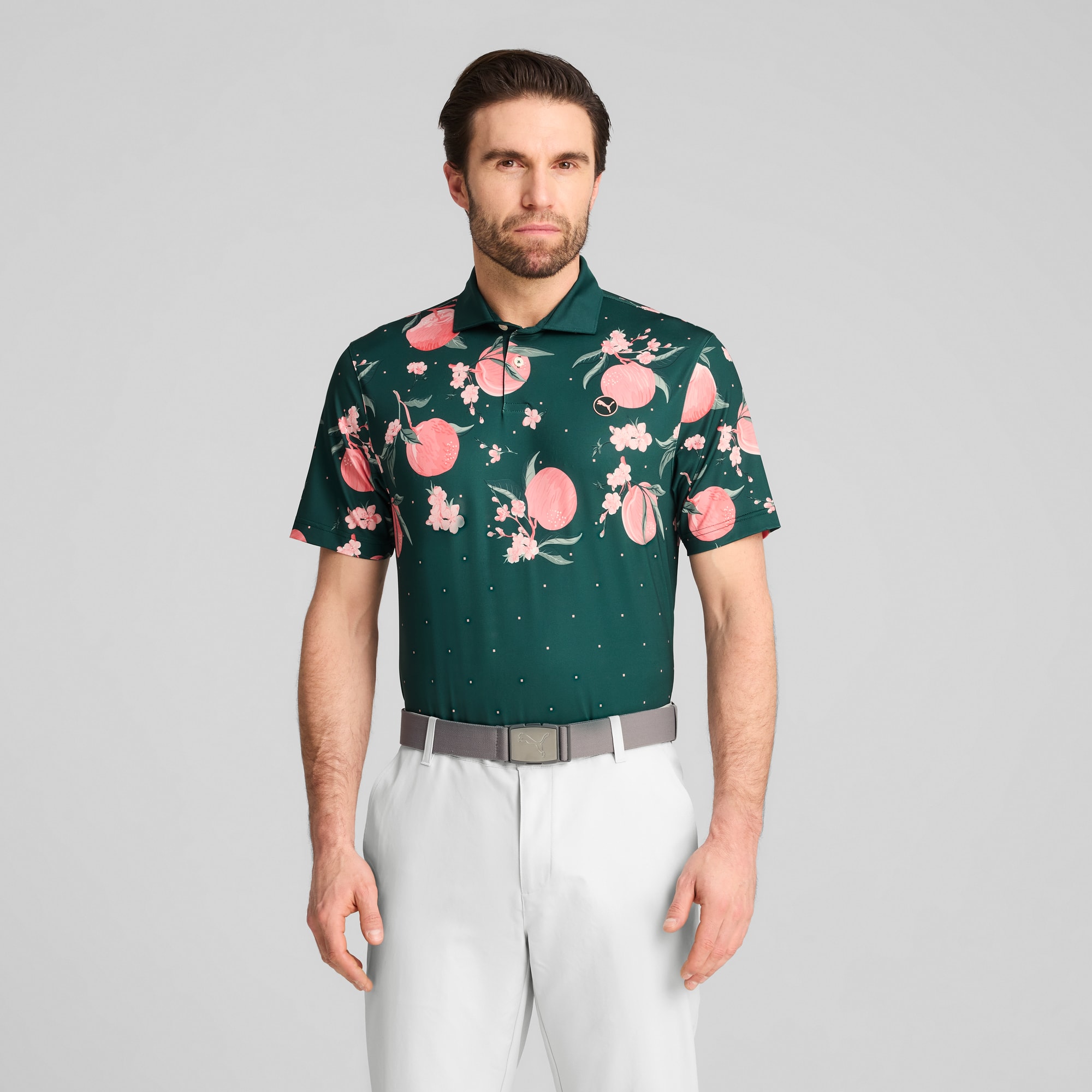 MATTR Freshly Picked golfpoloshirt voor heren, Dark Myrtle-Pink Fruit, large
