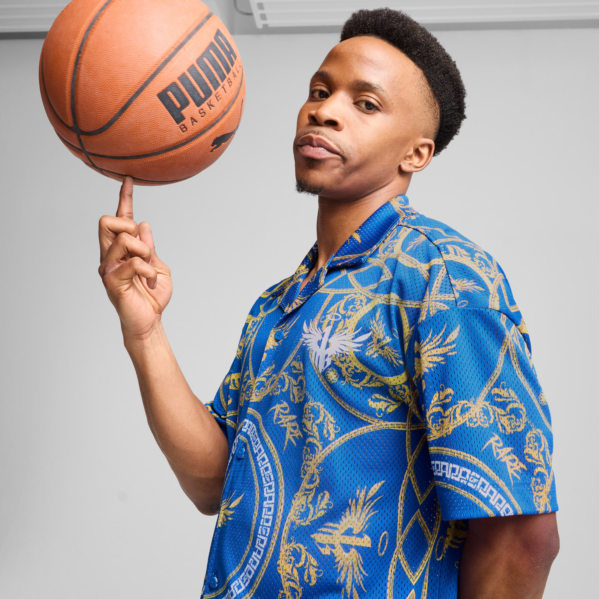 Maglia da basket Melo Golden da uomo, PUMA Team Royal-AOP, large