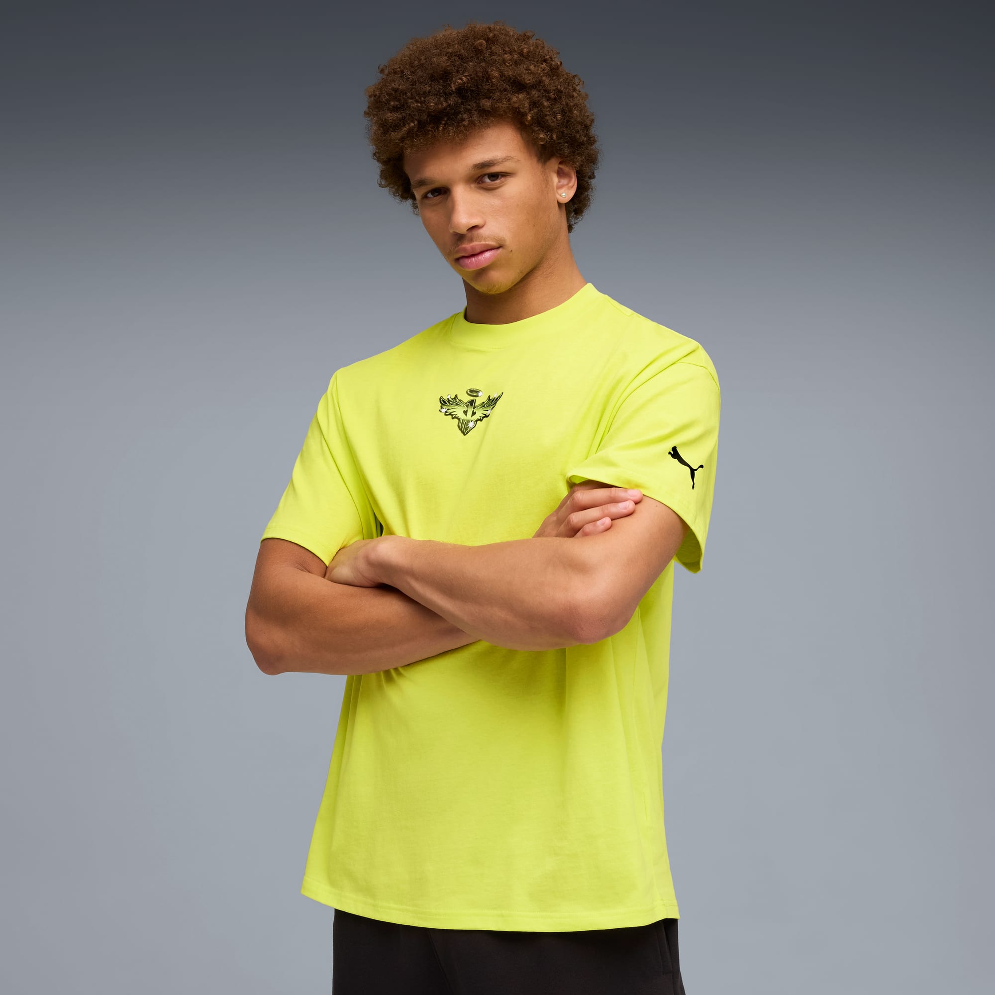 Melo Alwayz On 1 Basketball Tee Men, Lemon Sherbert, large
