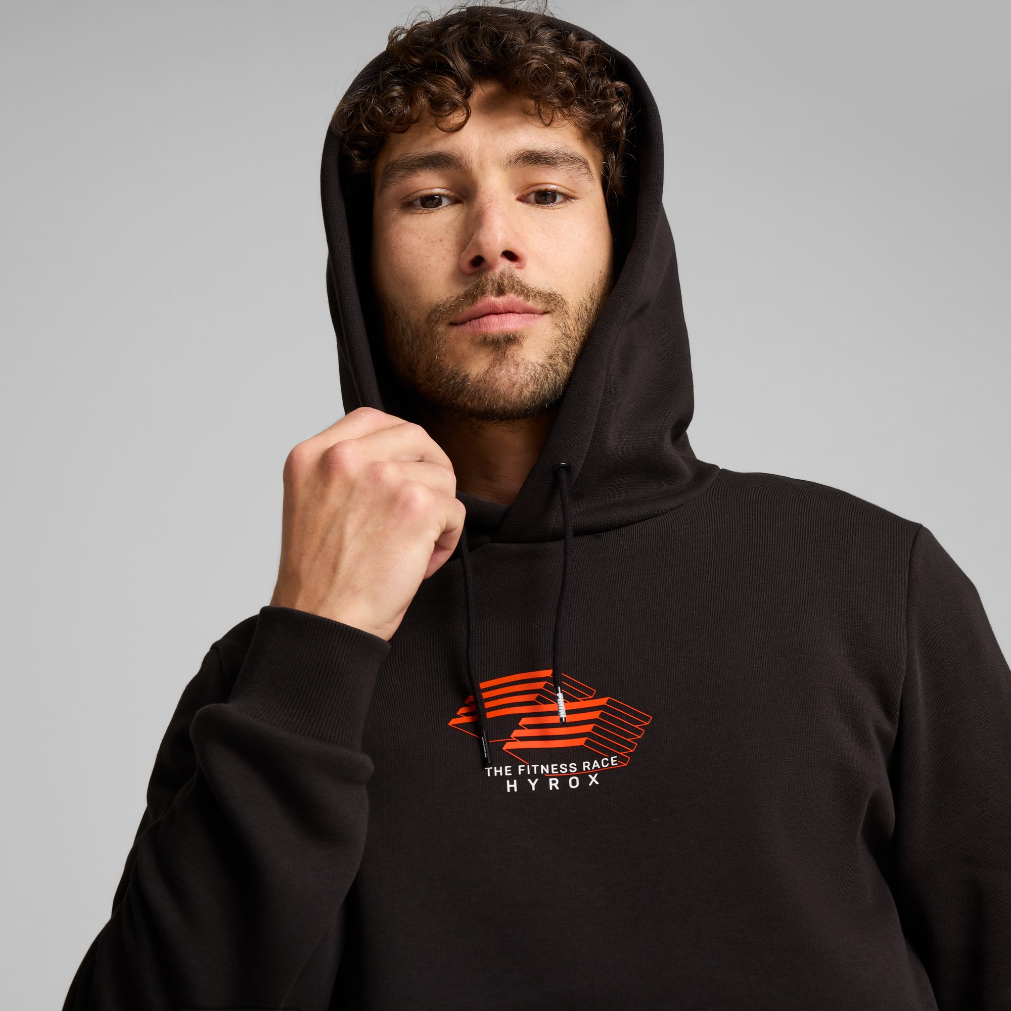 PUMA x HYROX Graphic Hoodie Men, PUMA Black, large