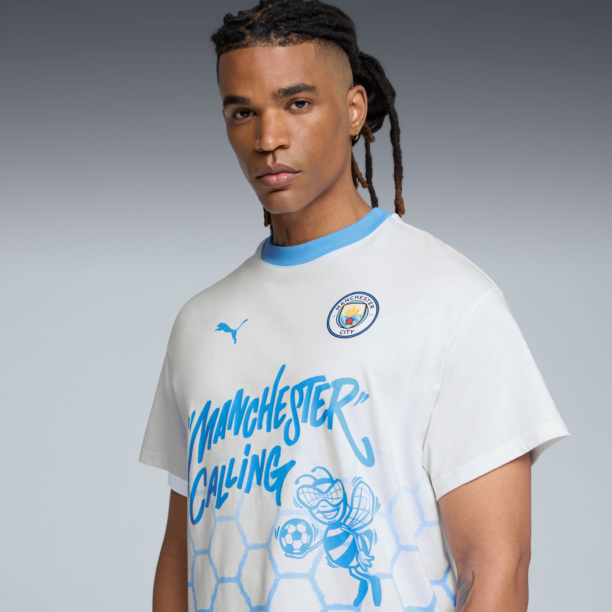 PUMA HOOPS x MANCHESTER CITY Basketbal-T-shirt voor heren, PUMA White, large