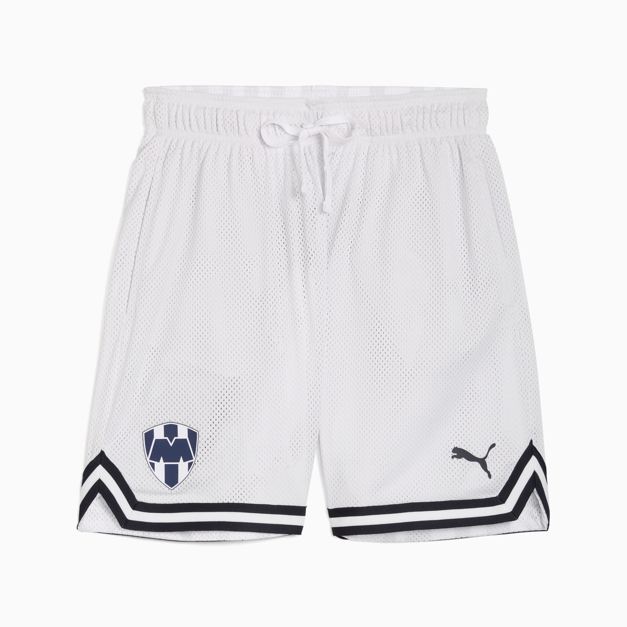 PUMA HOOPS x CF MONTERREY Basketball Shorts Men, Feather Gray-PUMA White-AOP, large