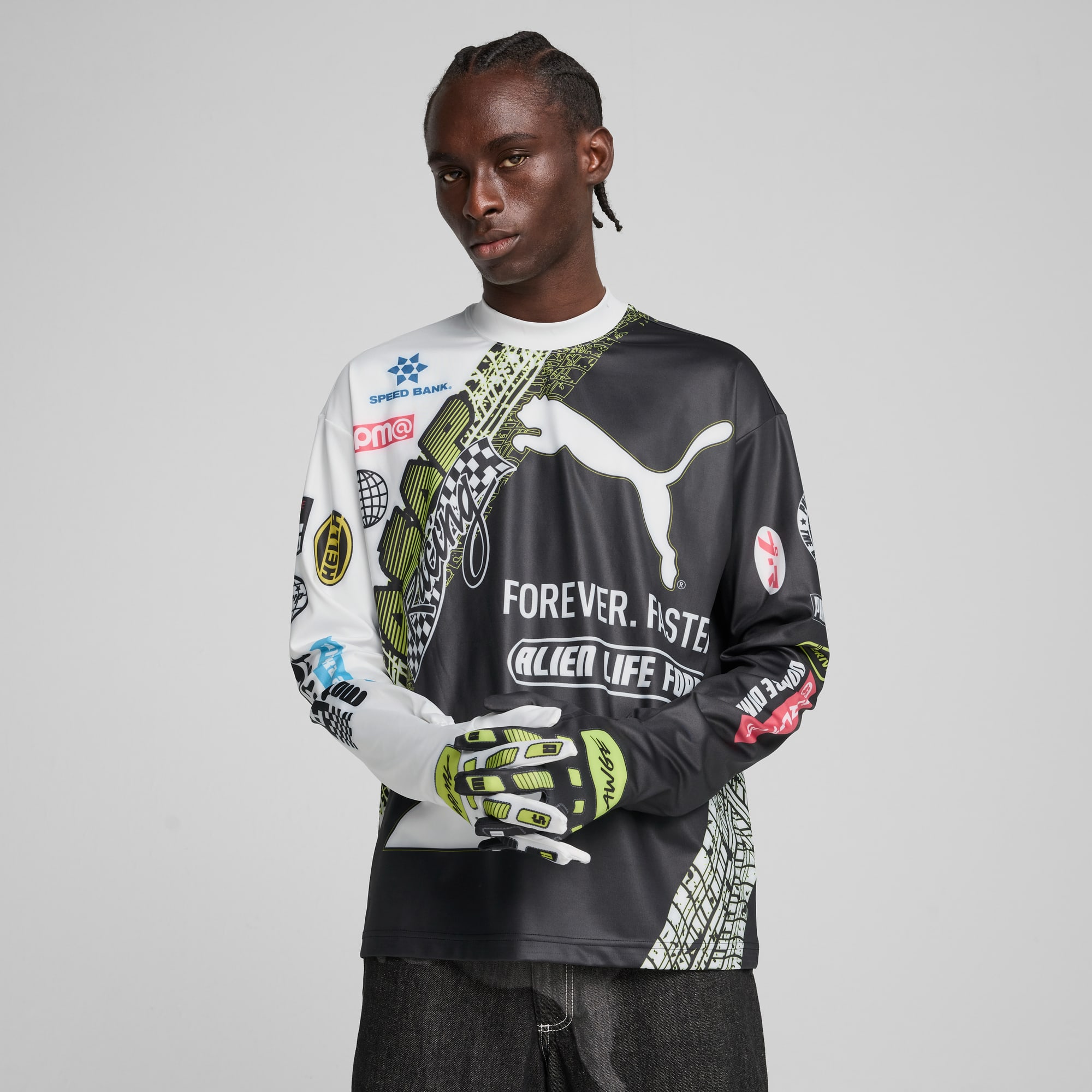 A AP ROCKY x PUMA Tire Glove Long Sleeve Tee Unisex PUMA White PUMA Shop All Puma PUMA